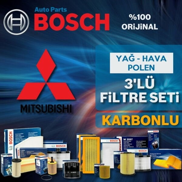 Bosch Mitsubishi Lancer 1.6 Benzin Filtre Bakım Seti 2010-2015 3KP
