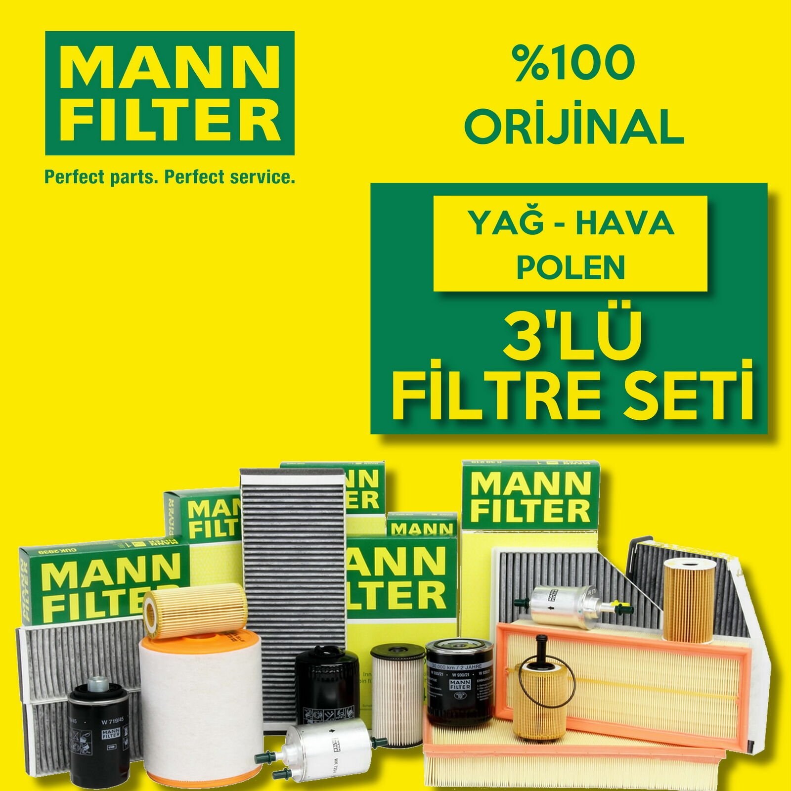 Mann-Filter Renault Megane 4 1.5 Dci Filtre Bakım Seti 2016-2022 3NP