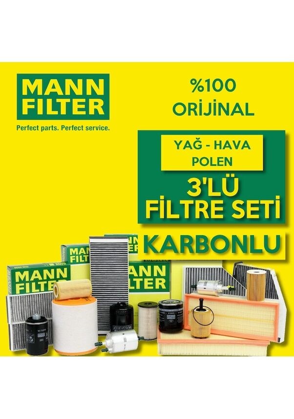 Mann-Filter Volvo S40 1.6 Dizel E4 Filtre Bakım Seti 2007-2010 3KP