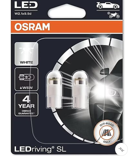 OSRAM LEDdriving 1W T10 W2.1X9.5D BEYAZ İKİLİ BLISTER