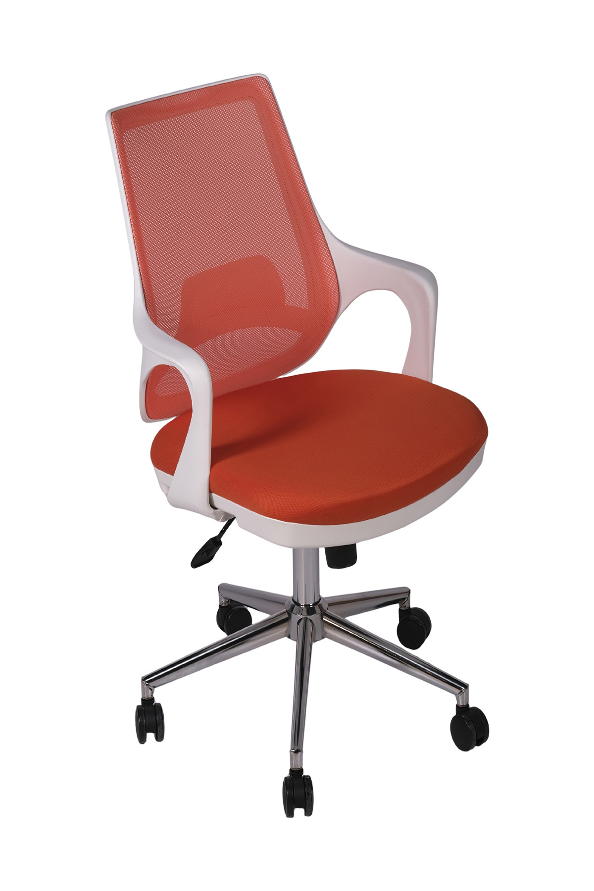 Ofisbazaar Buya Beyaz Fileli Çalışma Koltuğu | Ergonomik Şef ve Toplantı Koltuğu Turuncu
