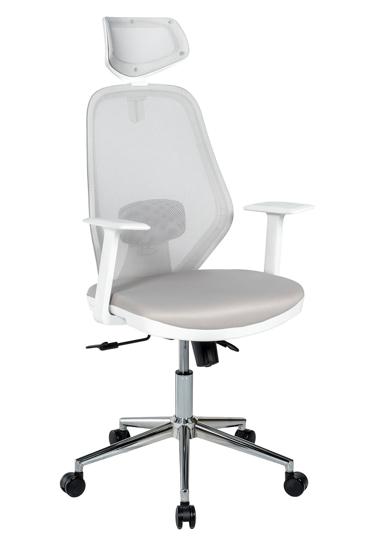 Ofisbazaar Dali Beyaz Fileli Yönetici Koltuğu | Ergonomik Başlıklı Ofis Koltuğu Gri