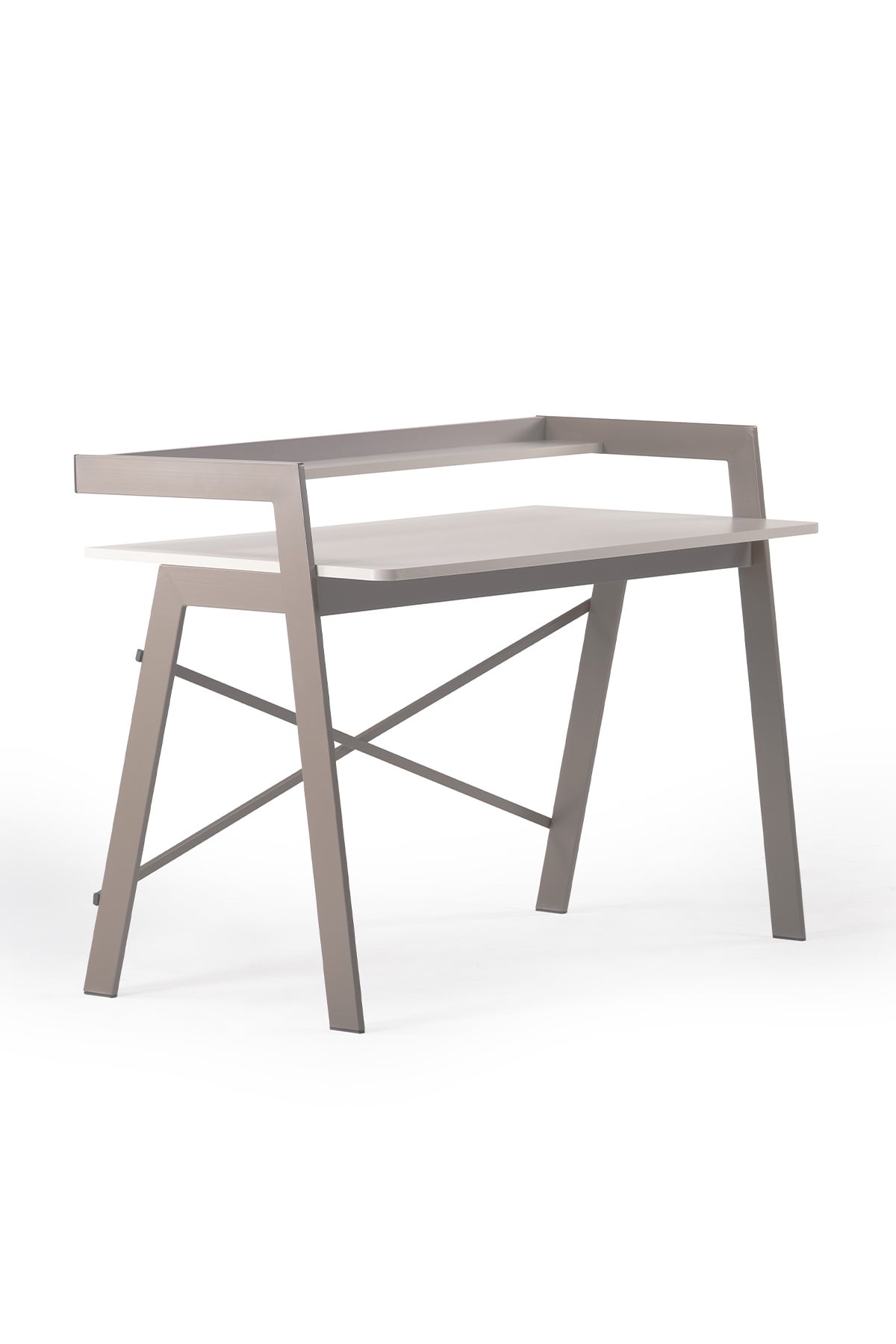 Ofisbazaar Home Desk 120x60 cm – Üst Raflı Metal Ayaklı Çalışma Masası