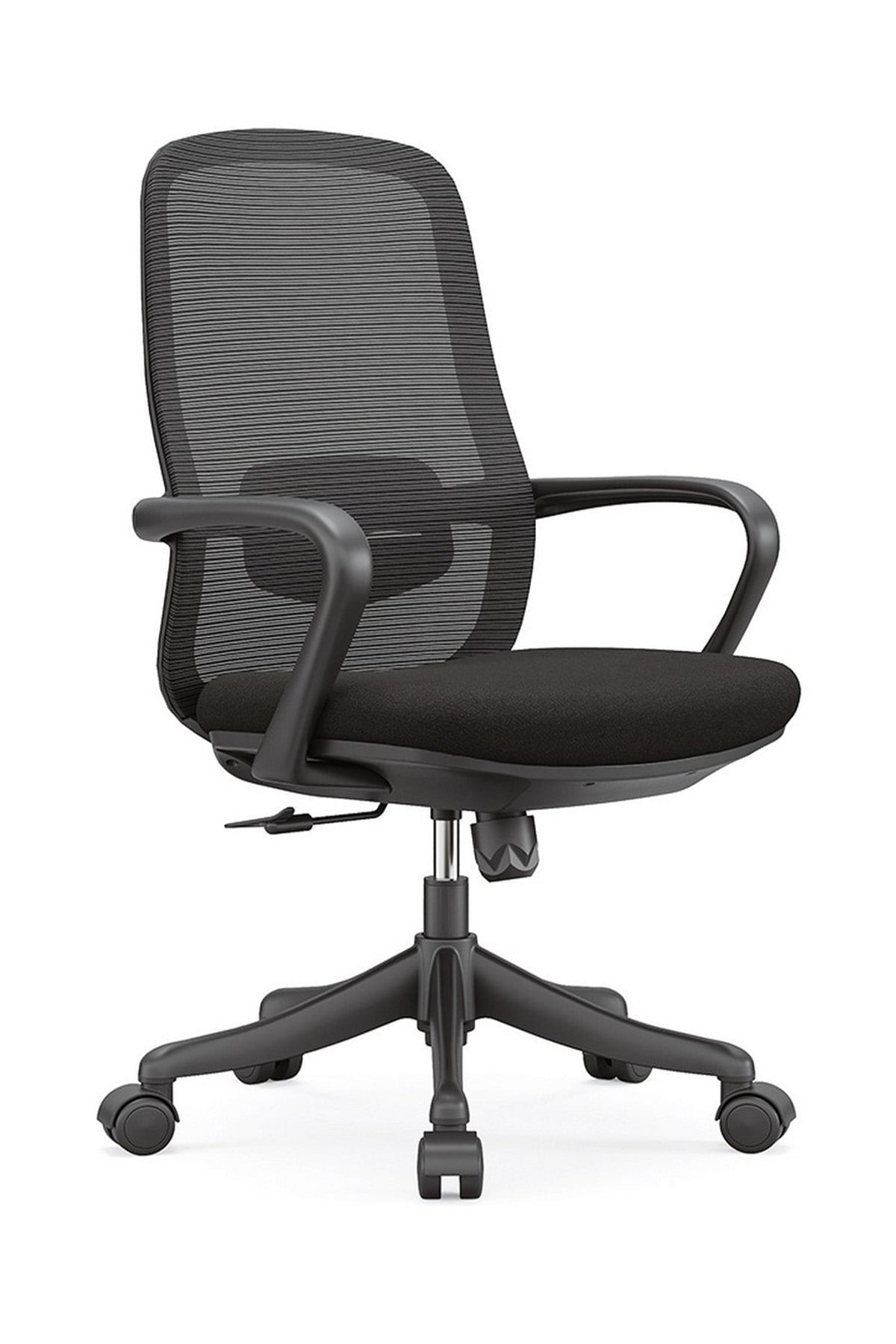Ofisbazaar Lavander Fileli Çalışma Koltuğu | Ergonomik Şef ve Toplantı Koltuğu Siyah