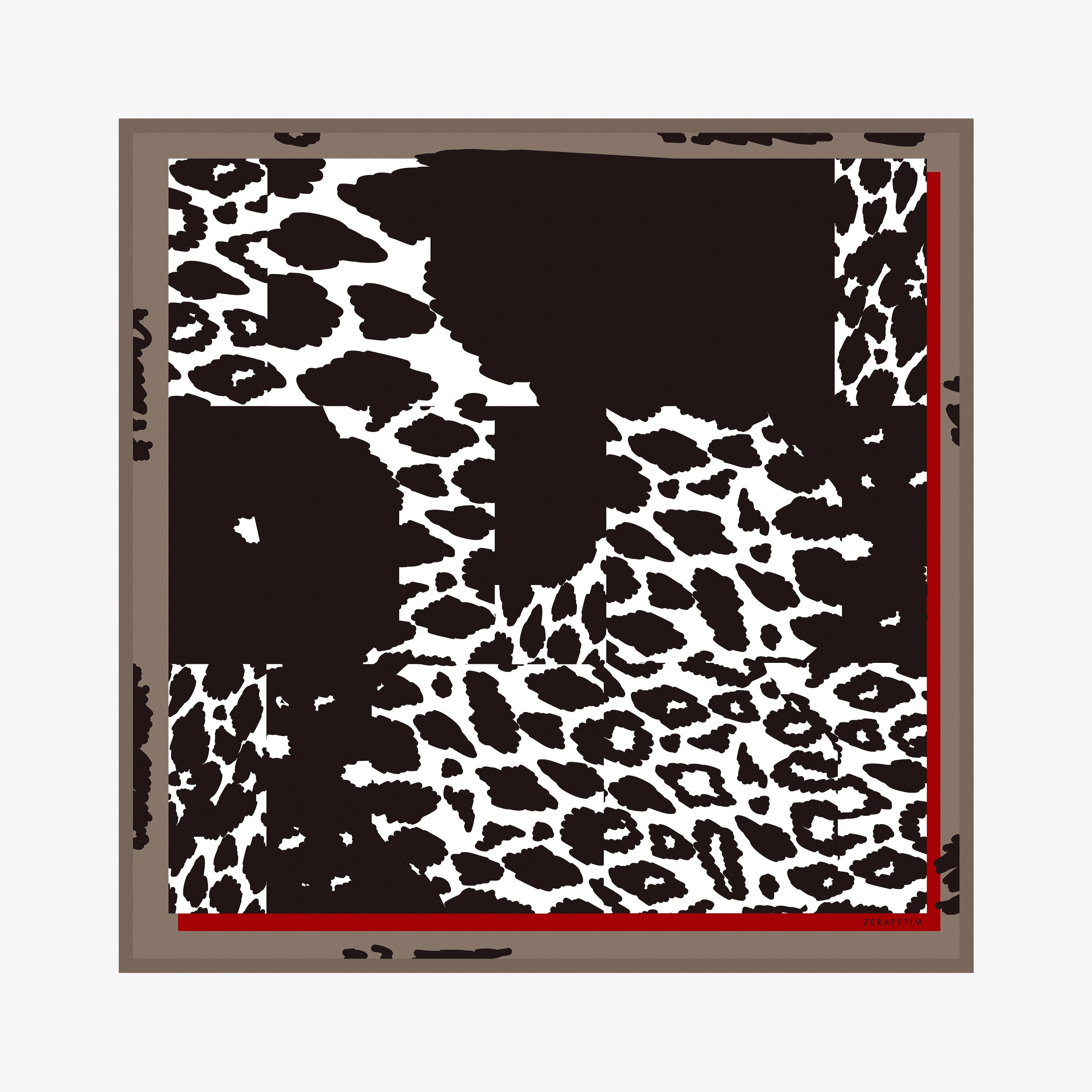 Baskı Leopar Desen İpek Twill Eşarp