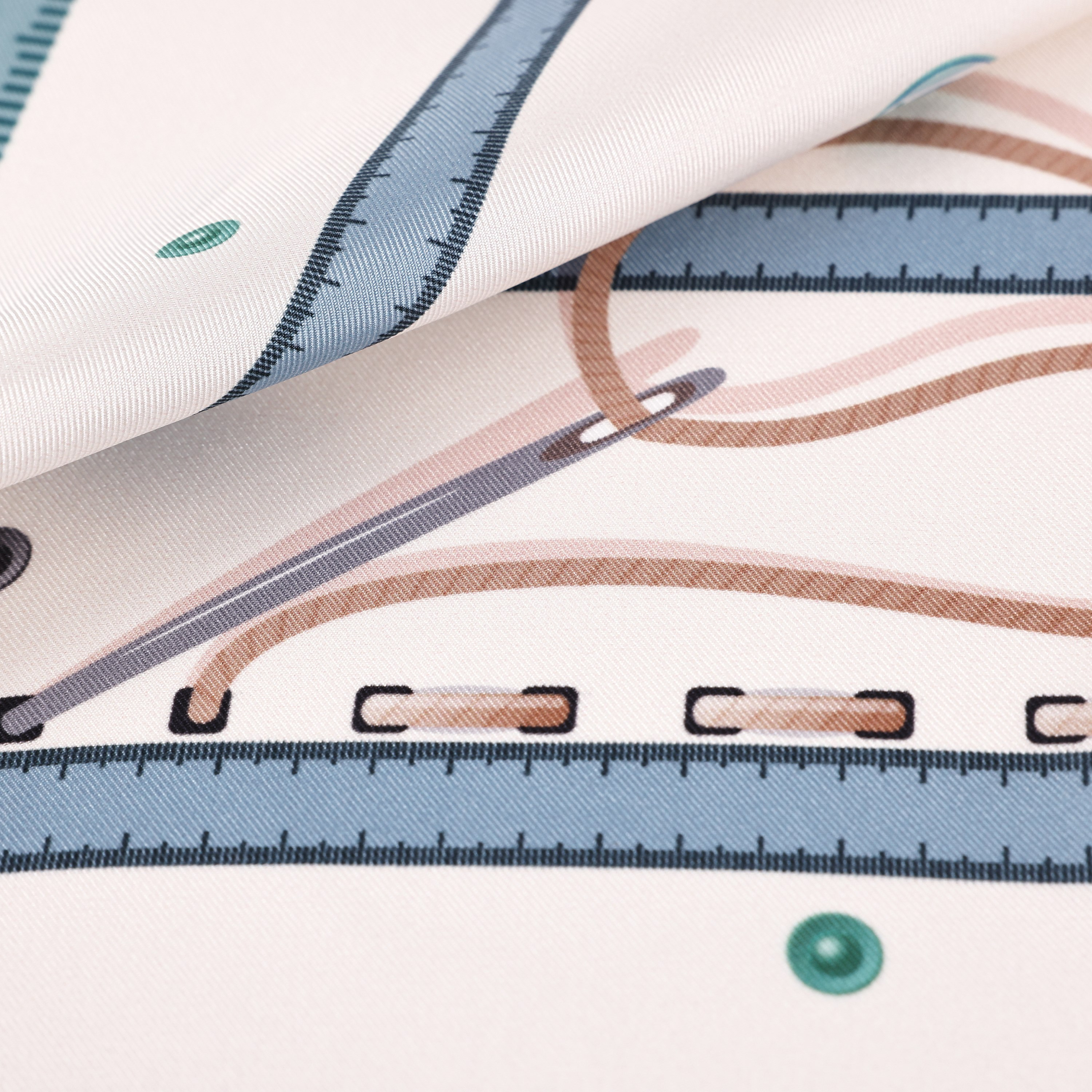 Canvas Desen İpek Twill Eşarp