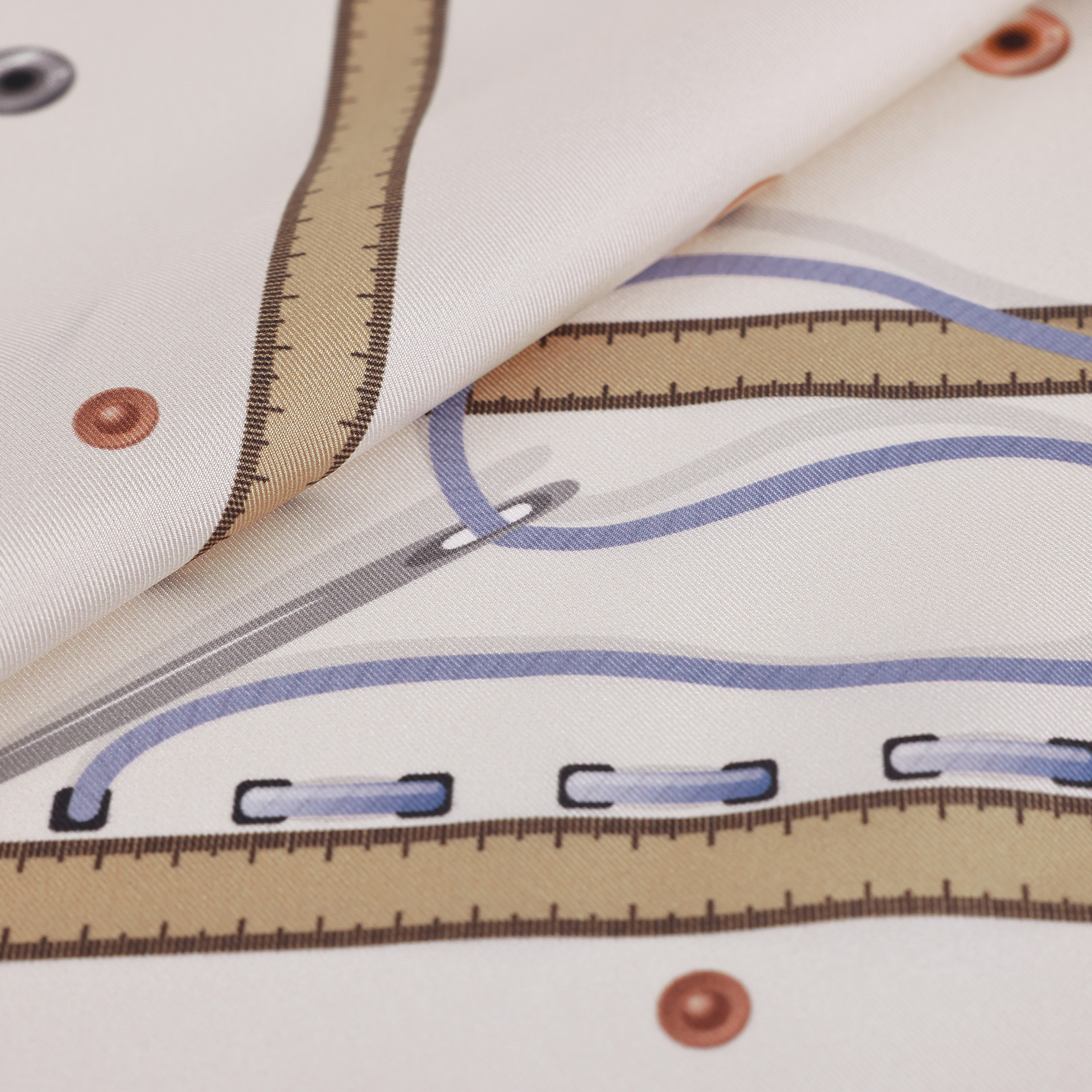 Canvas Desen İpek Twill Eşarp