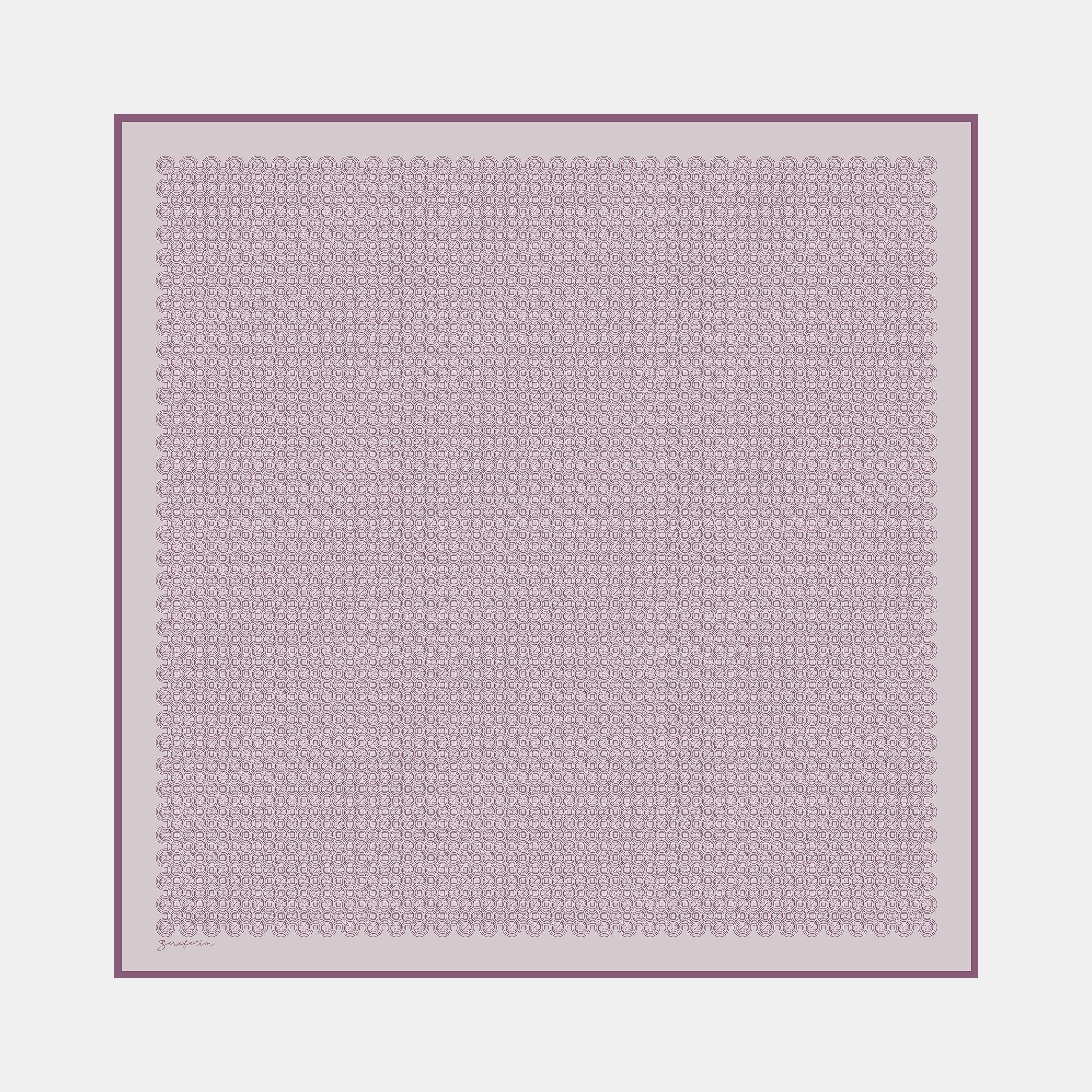 Flama Z Desen İpek Twill Eşarp