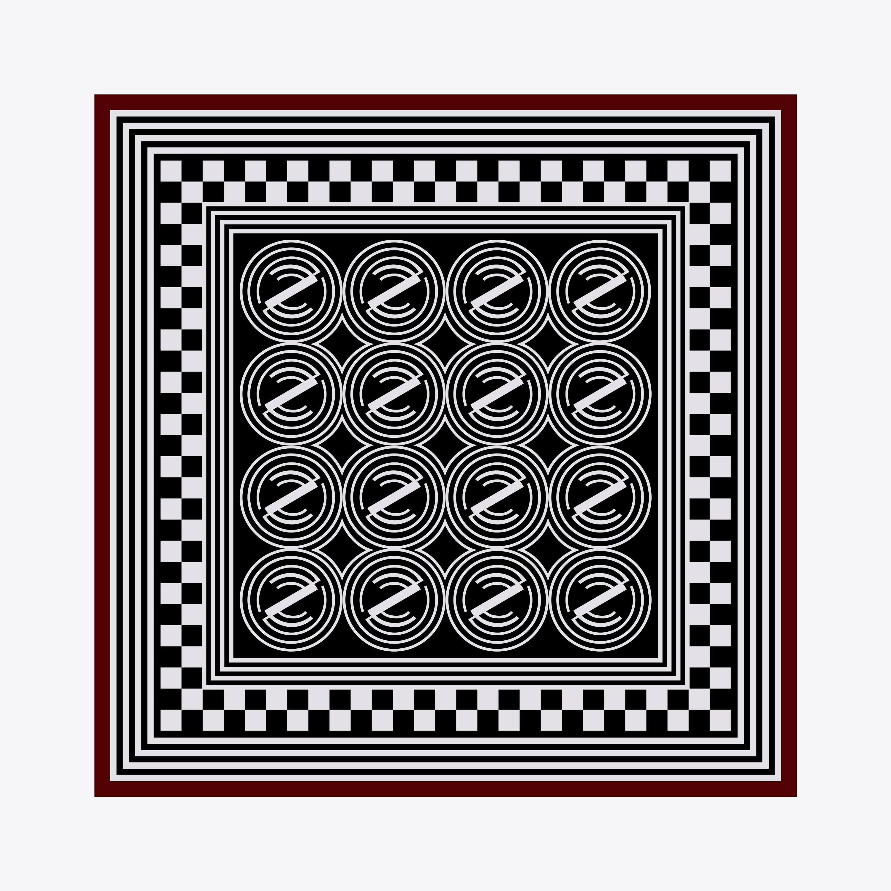 Geometri Desen İpek Twill Eşarp