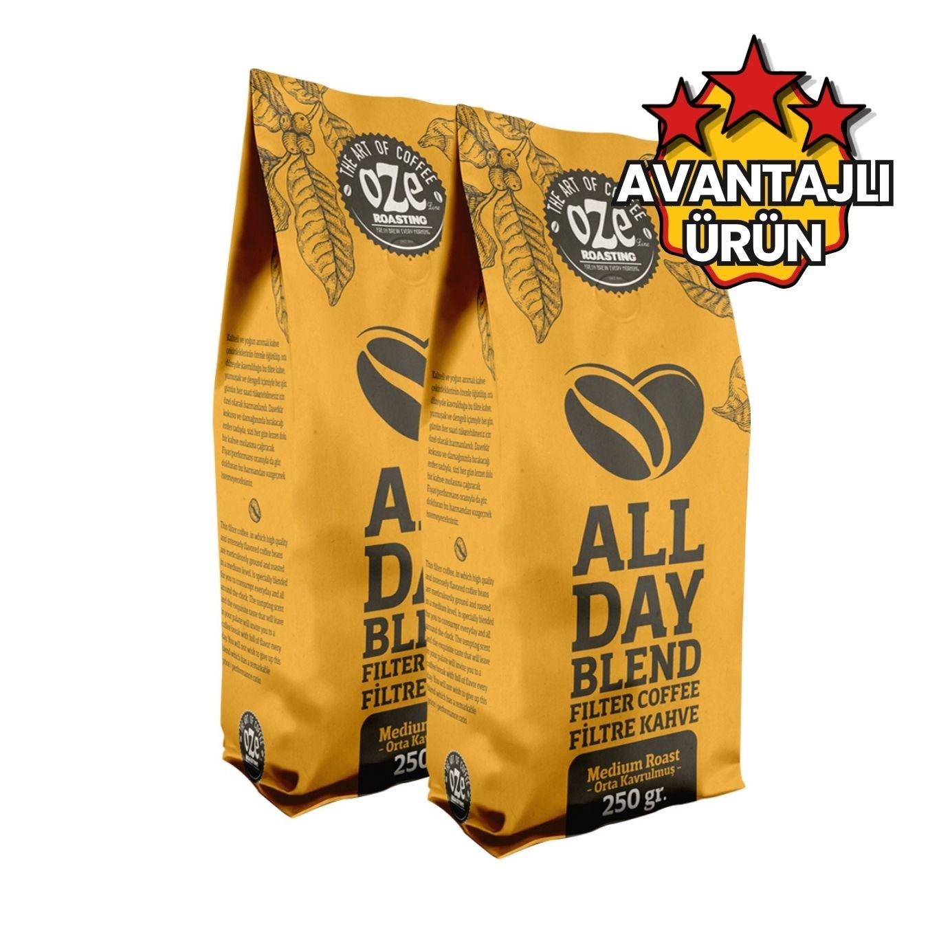 All Day Blend Filtre Kahve 2 x 250 g-Taze Blend Filtre Kahveler