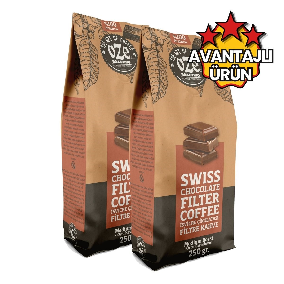 Çikolata Aromalı Filtre Kahve 2 x 250 g-Aromalı Filtre Kahveler