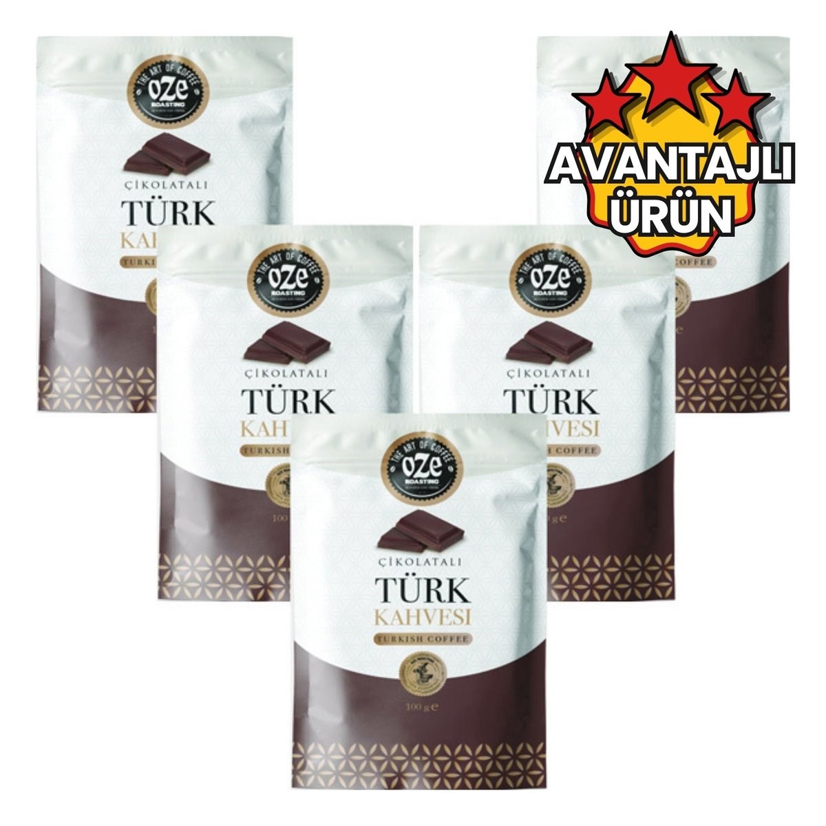 Çikolata Aromalı Türk Kahvesi 5 x 100 g-Aromalı Türk Kahvesi