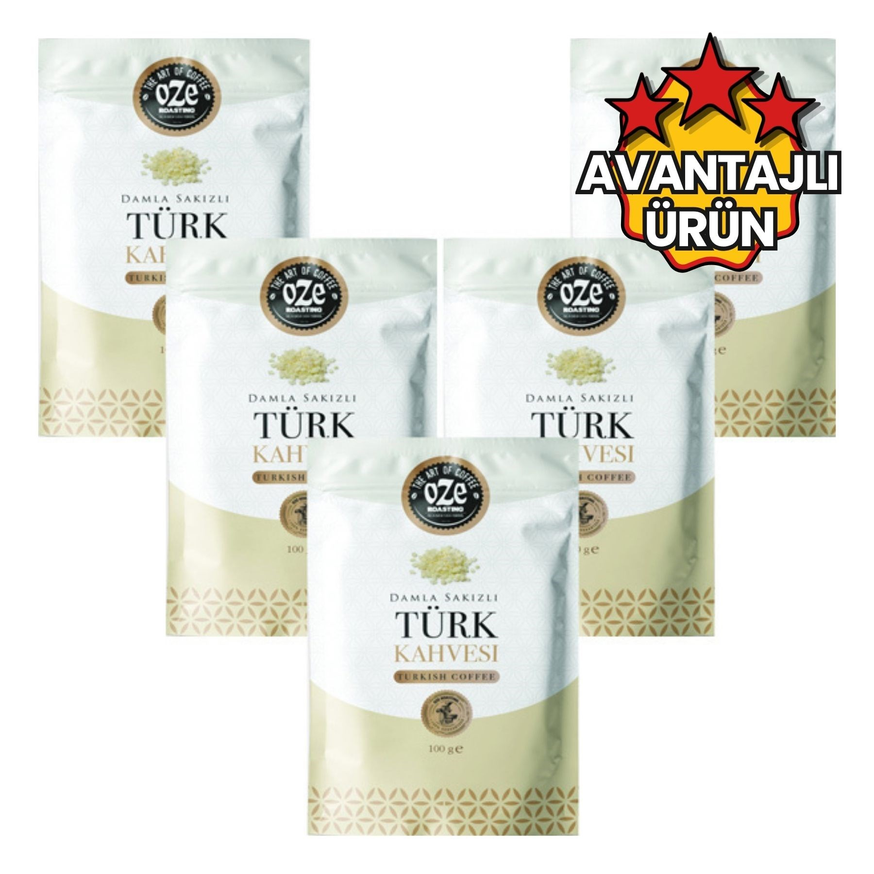 Damla Sakızlı Türk Kahvesi 5 x 100 g-Aromalı Türk Kahvesi