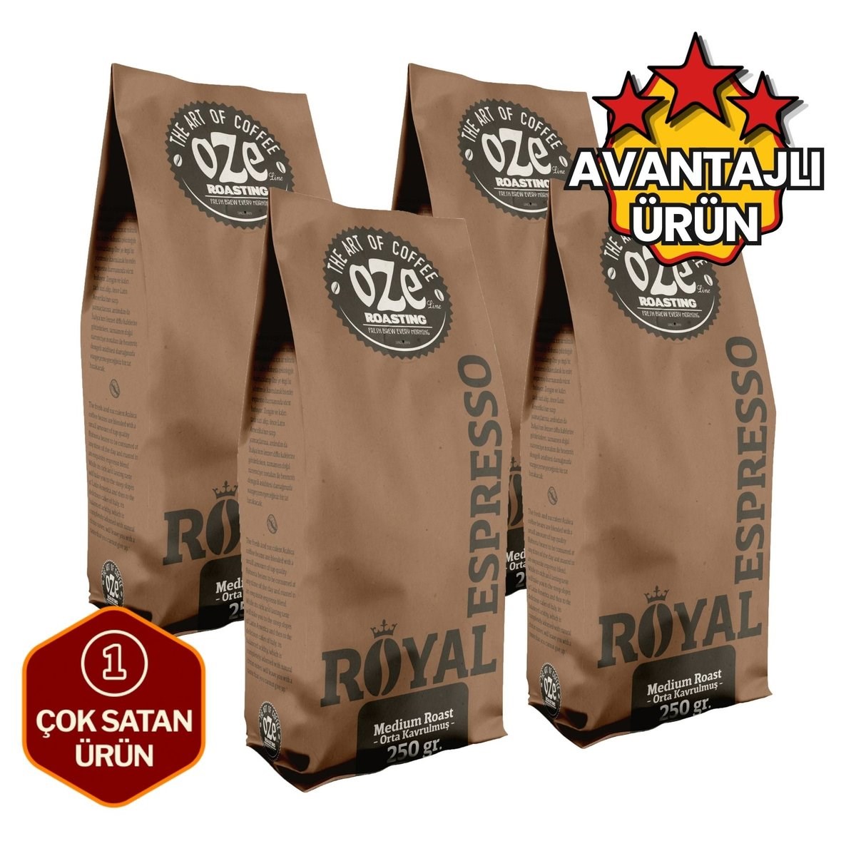Royal Espresso Kahve 4 x 250 g-Taze Espresso Kahve