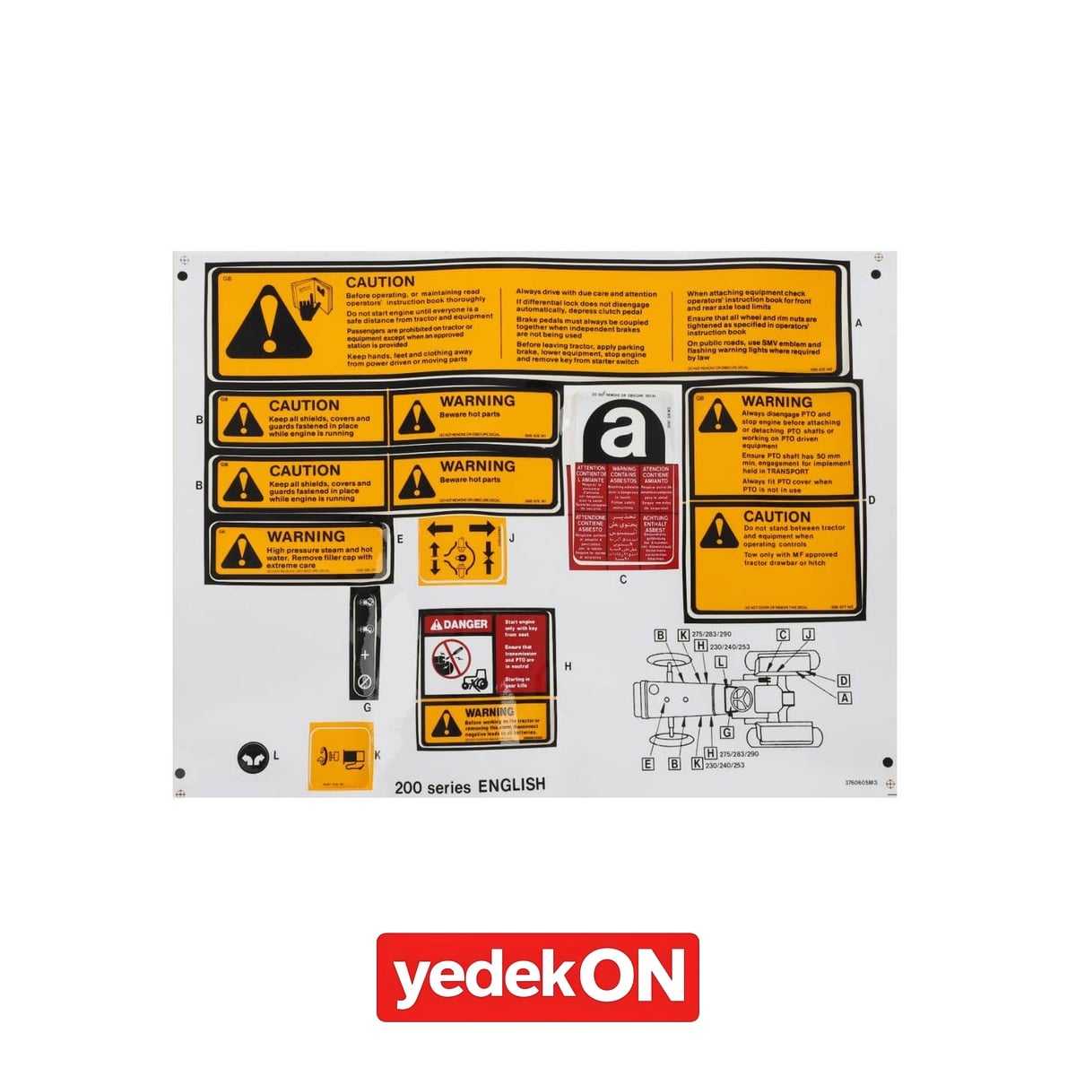 AGCO Uyarı Etiketi - Massey Ferguson | 3760605M3