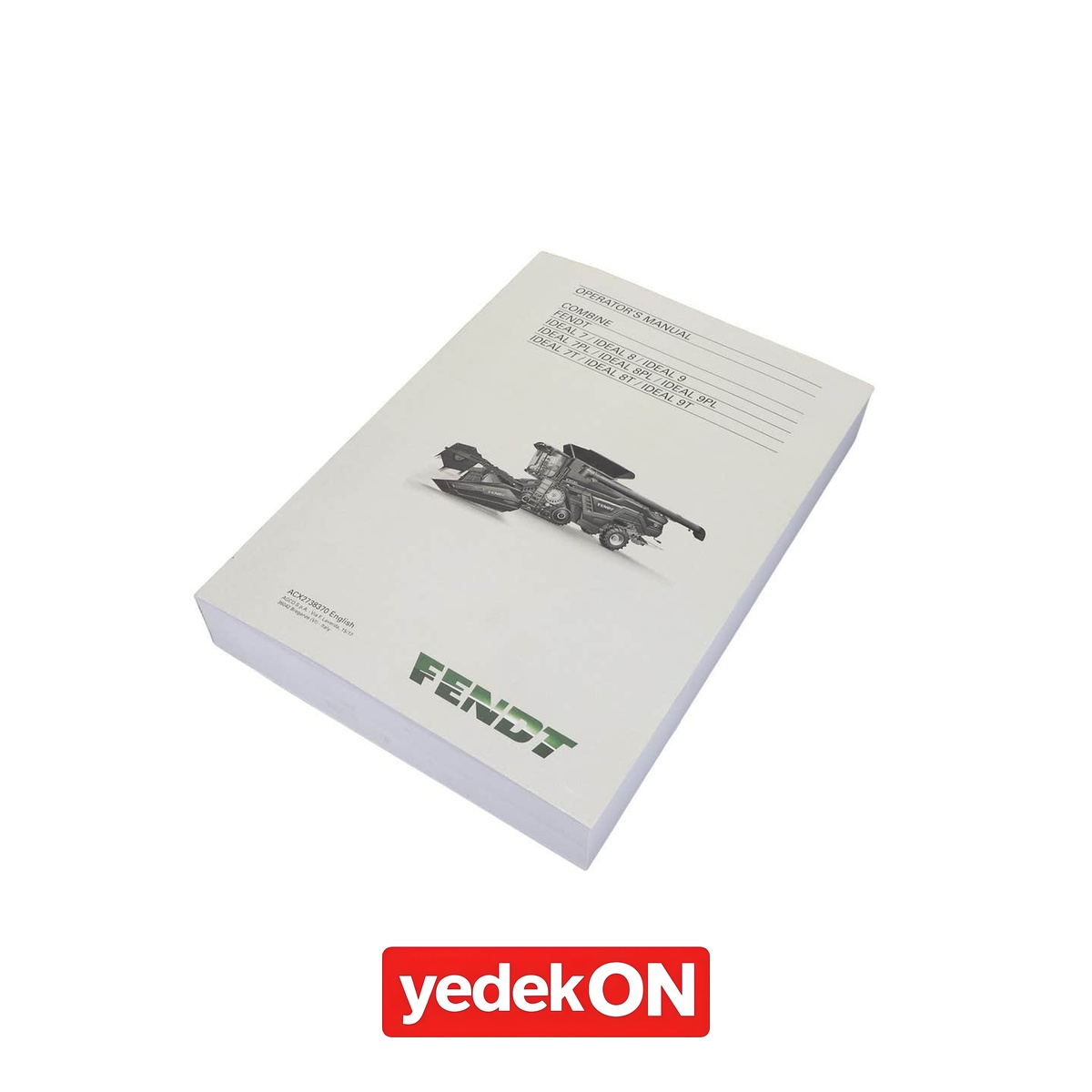 AGCO 7 / 8 / 9 IDEAL Biçerdöver Kullanım veya Servis Kılavuzu - Massey Ferguson / Fendt / Valtra | ACX2738370