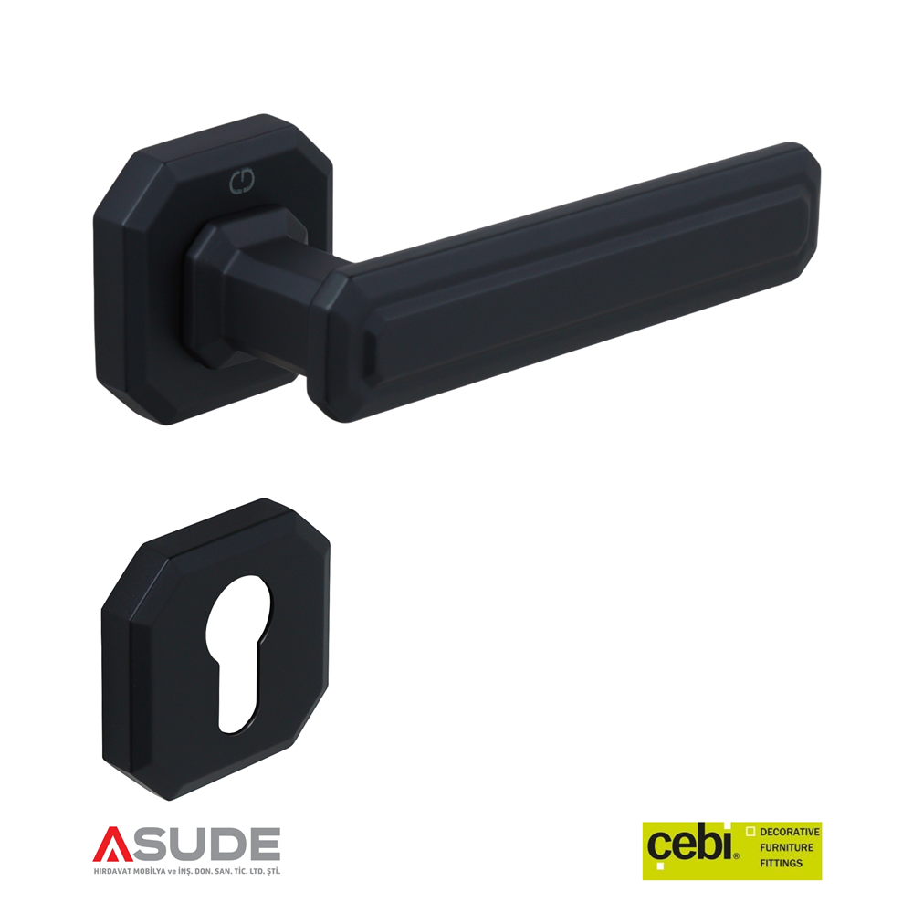Çebi A5101 010  PC24 King Baget Rozetli Oda Takımı (Mat Siyah Boya)