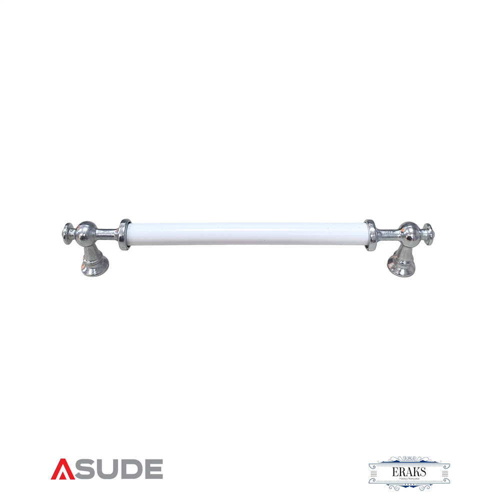 Eraks Tuğra Mobilya Kulpu (Beyaz-Krom, 160 mm)