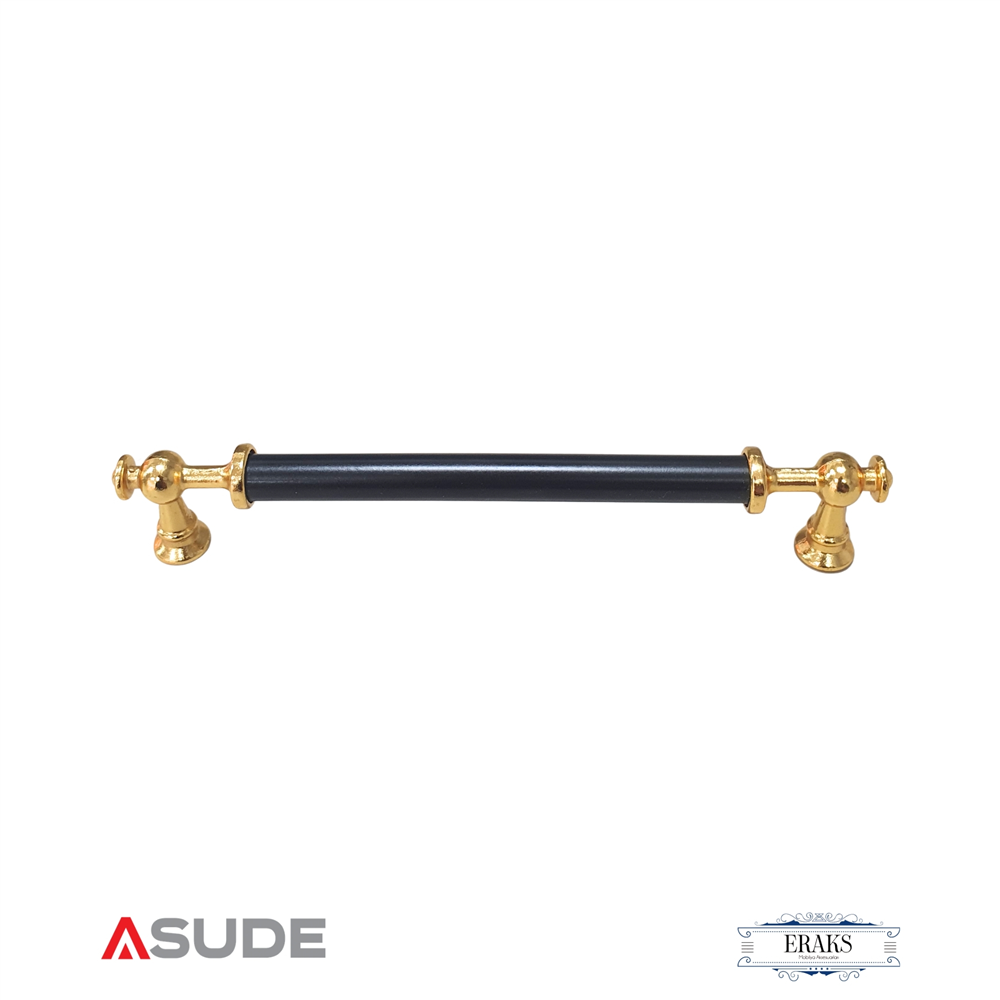 Eraks Tuğra Mobilya Kulpu (Siyah-Altın, 160 mm)