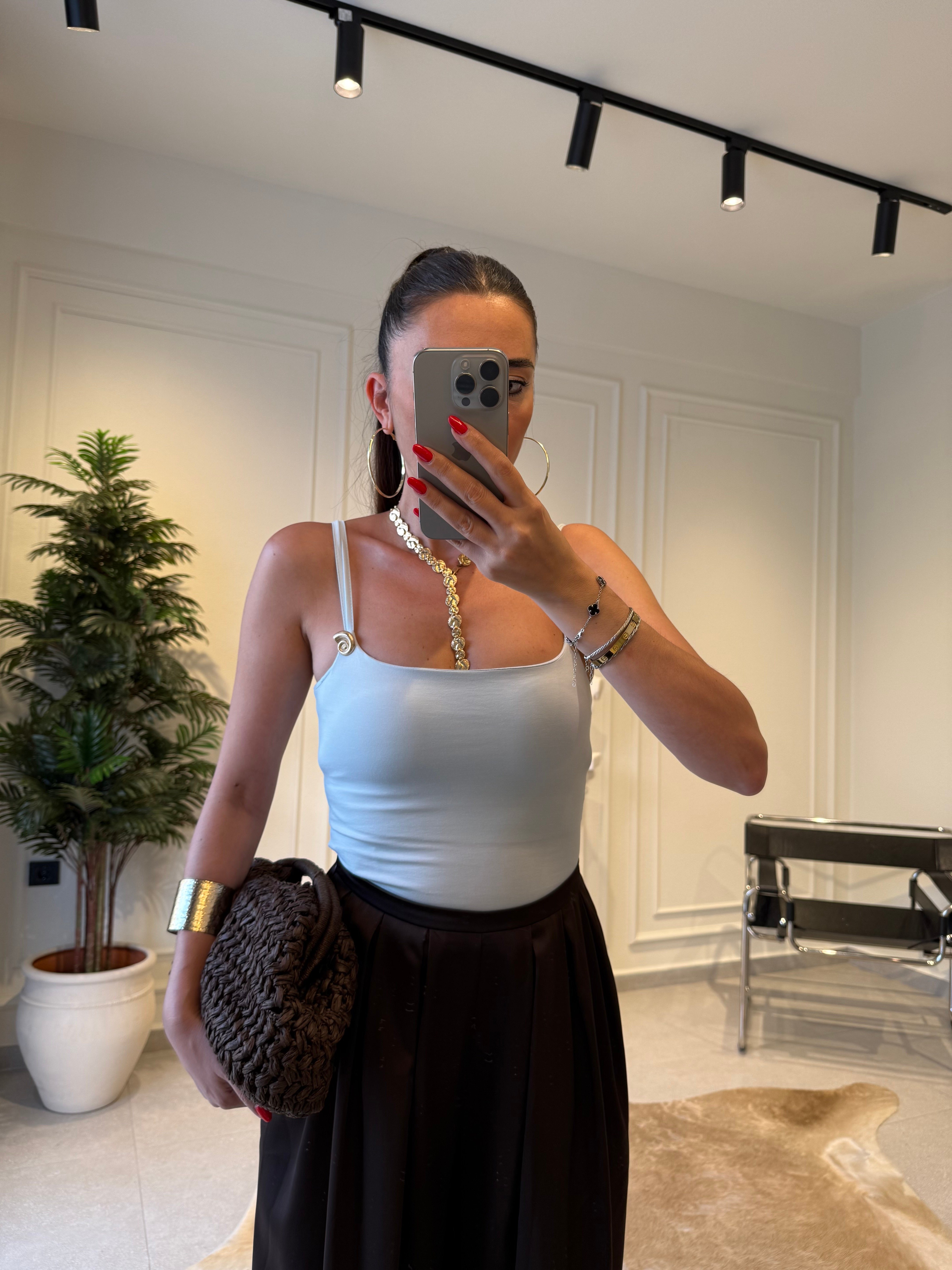 Açık Mavi Salyangoz Aksesuarlı Bodysuit