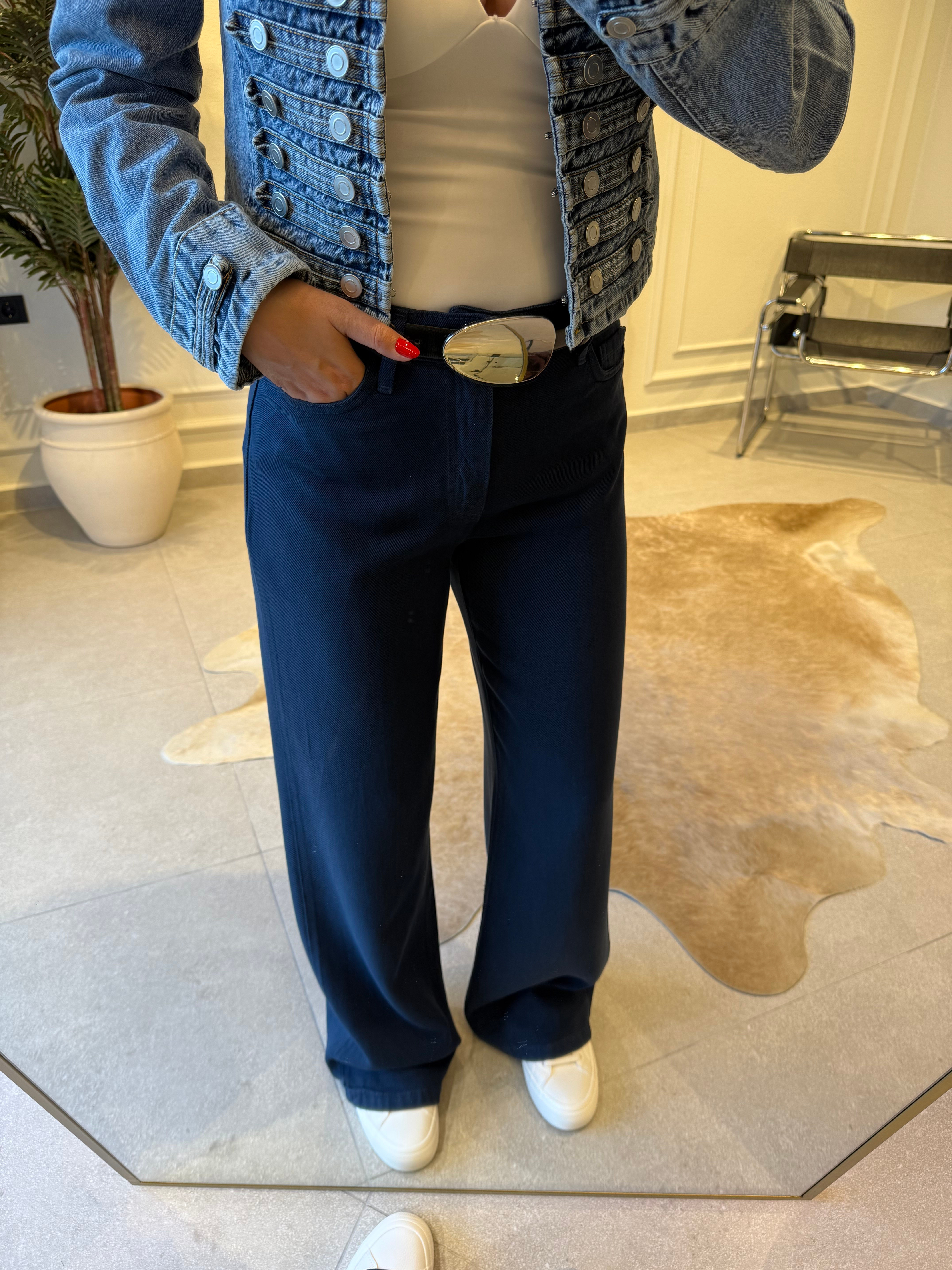 Lacivert Tensel Pantolon
