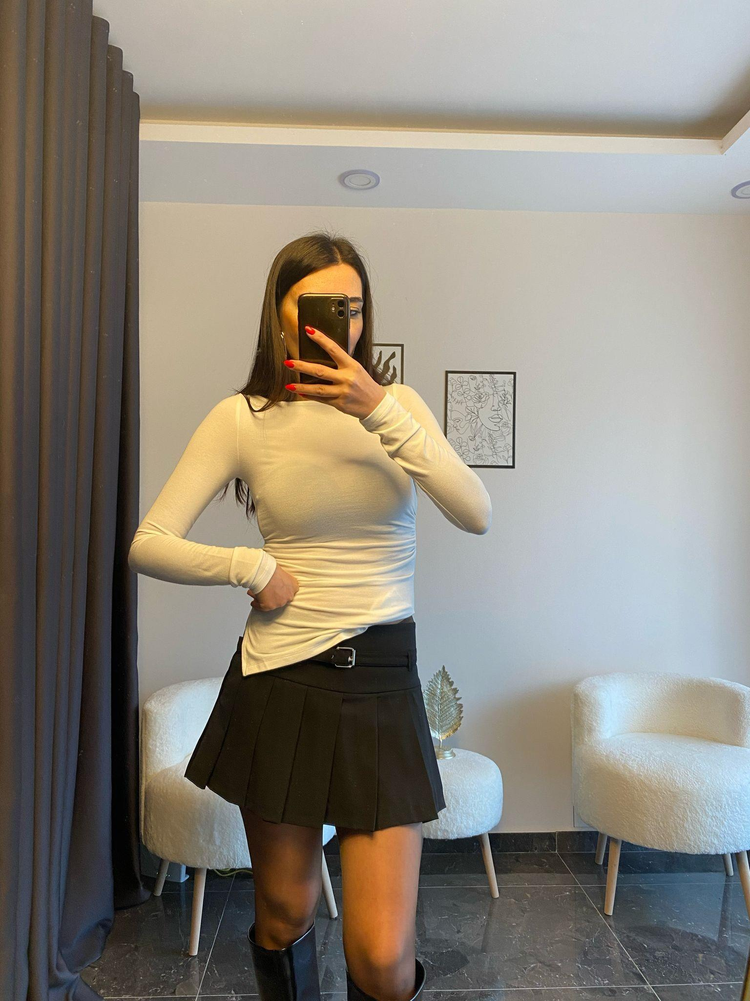 Massi Önden Drapeli Ekru Body