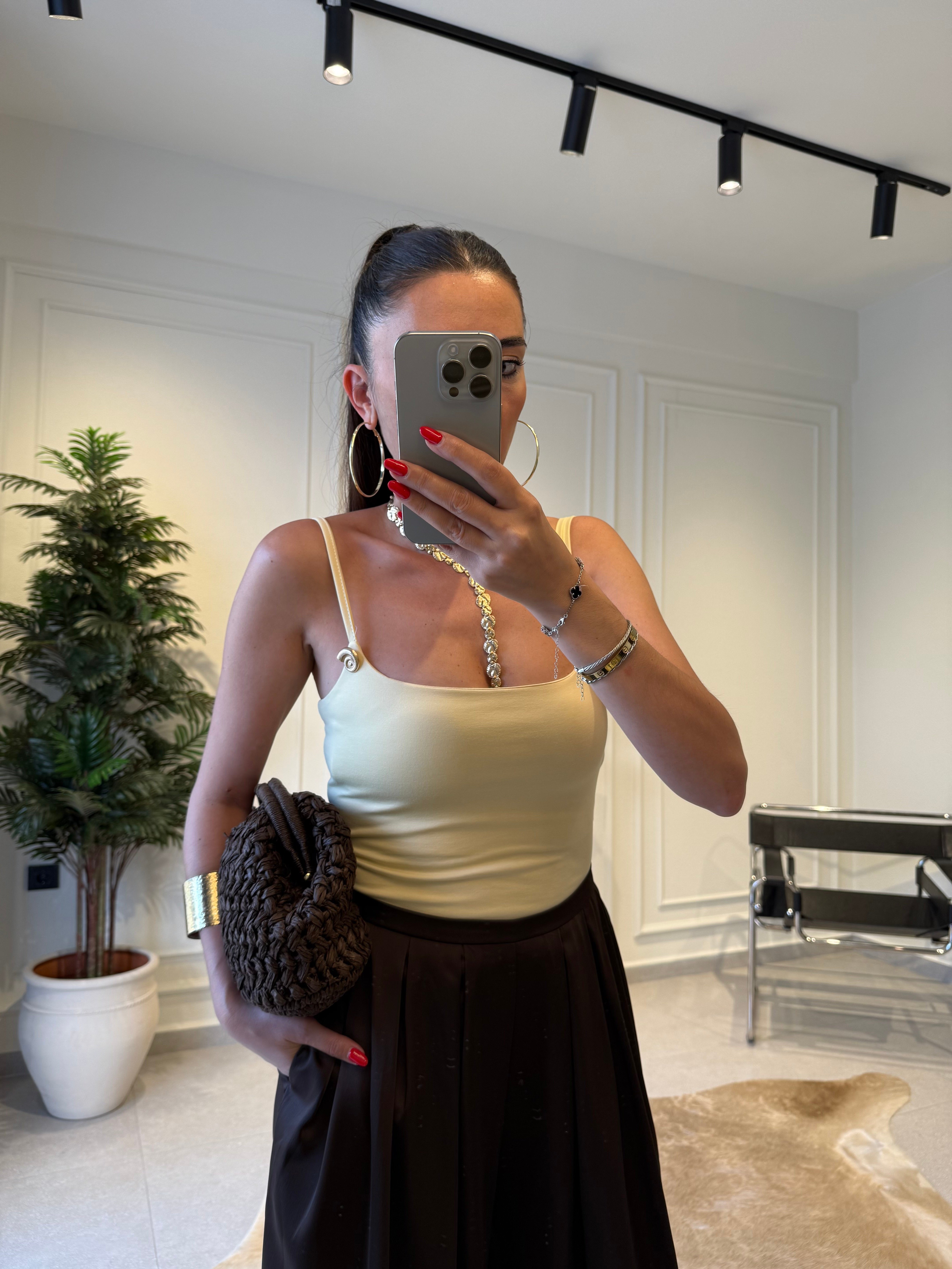 Sarı Salyangoz Aksesuarlı Bodysuit