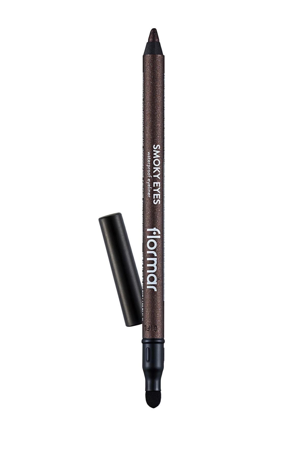 Flormar Buğulu (Smoky) Makyaj Suya Dayanıklı Sünger Başlıklı Doğal Işıltı Göz Kalemi