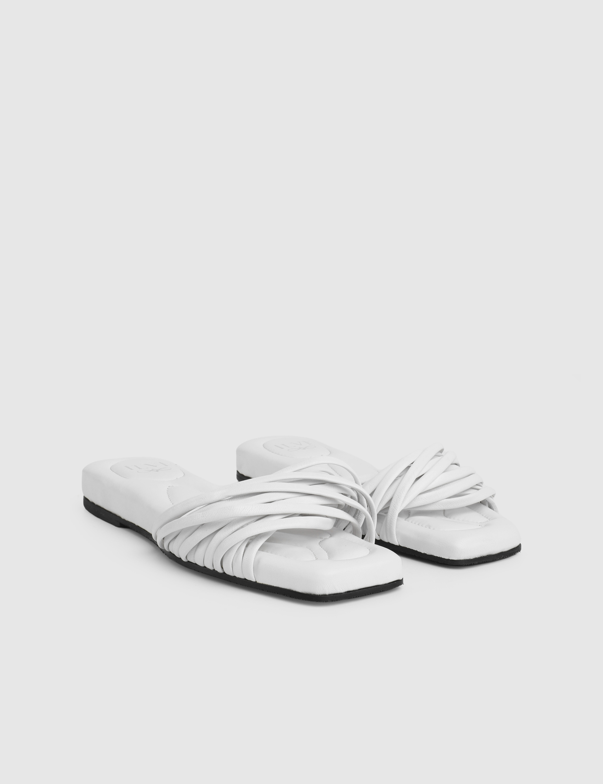 Alder White Leather Women's Slide