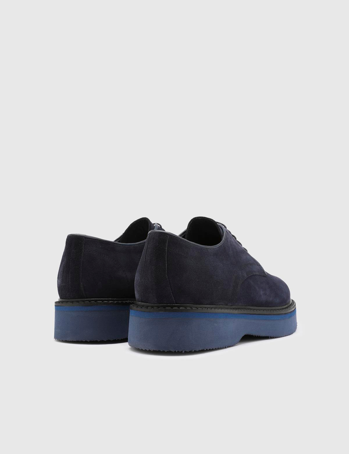 Aldin Navy Blue Suede Leather Men's Oxford