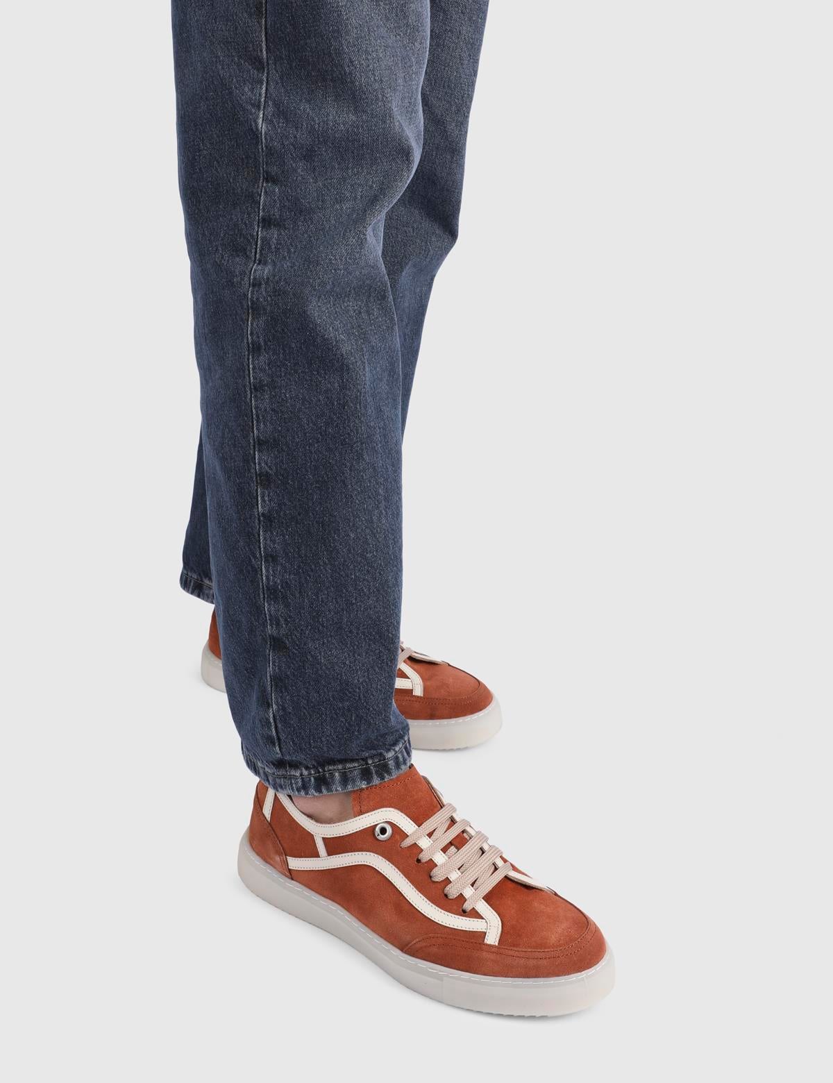 Alfredo Dark Orange Suede-Nappa Leather Men's Sneaker