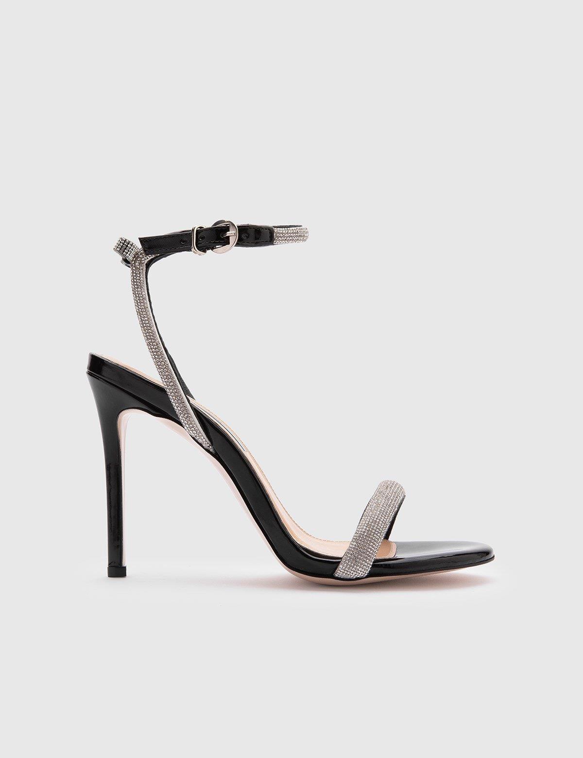 Alger Black Patent Leather Women's Sandal