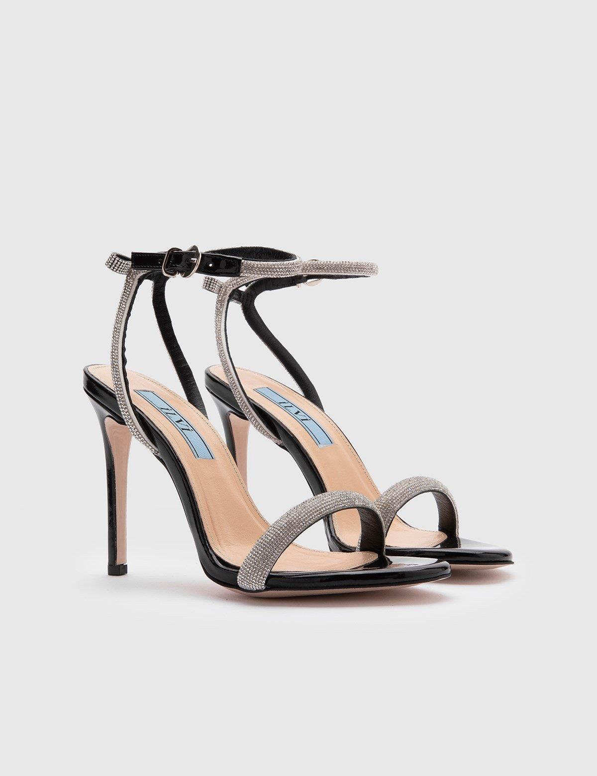 Alger Black Patent Leather Women's Sandal