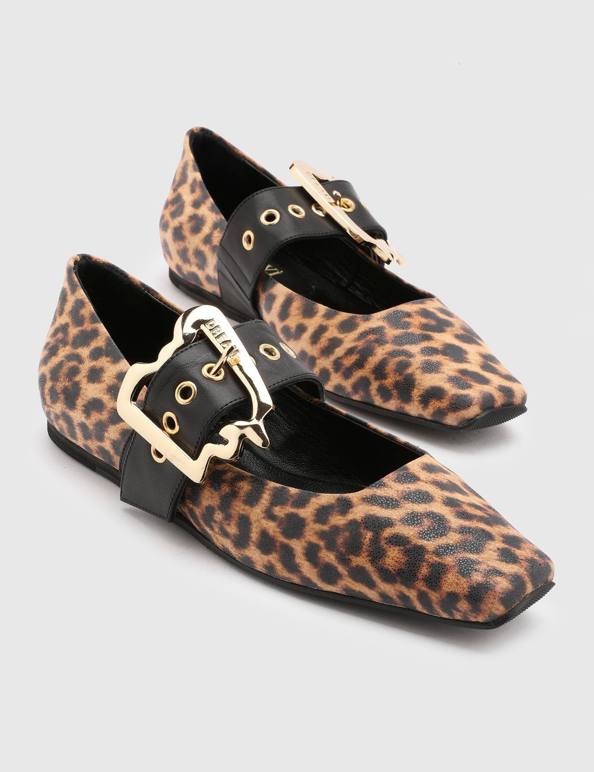 Allecra Leopard Leather Women's Ballerina