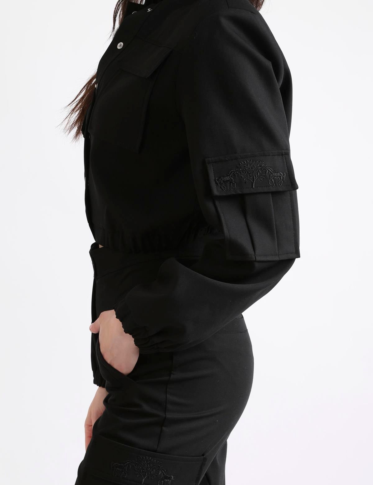 Ambra Black Women's Bomber Jacket