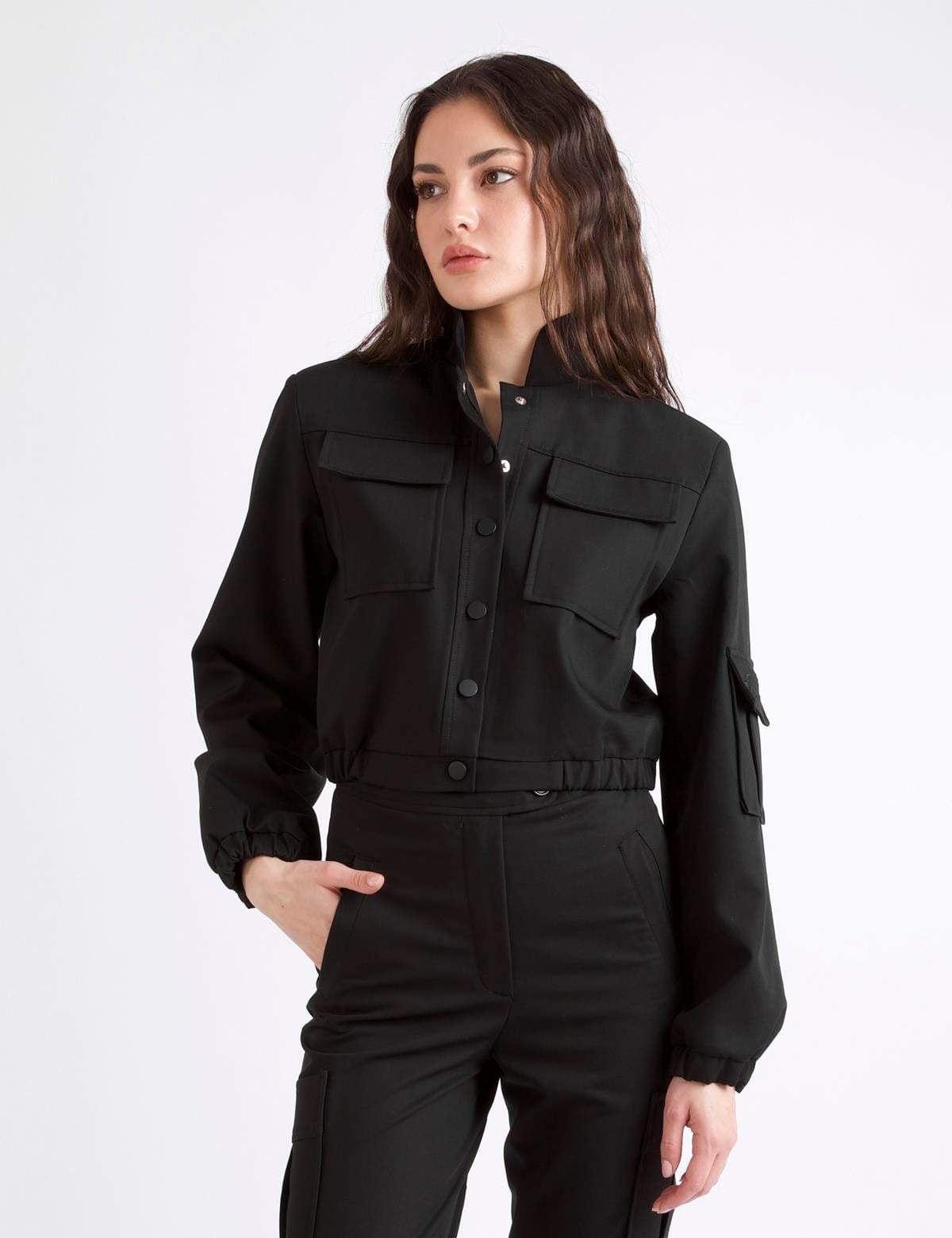 Ambra Black Women's Bomber Jacket