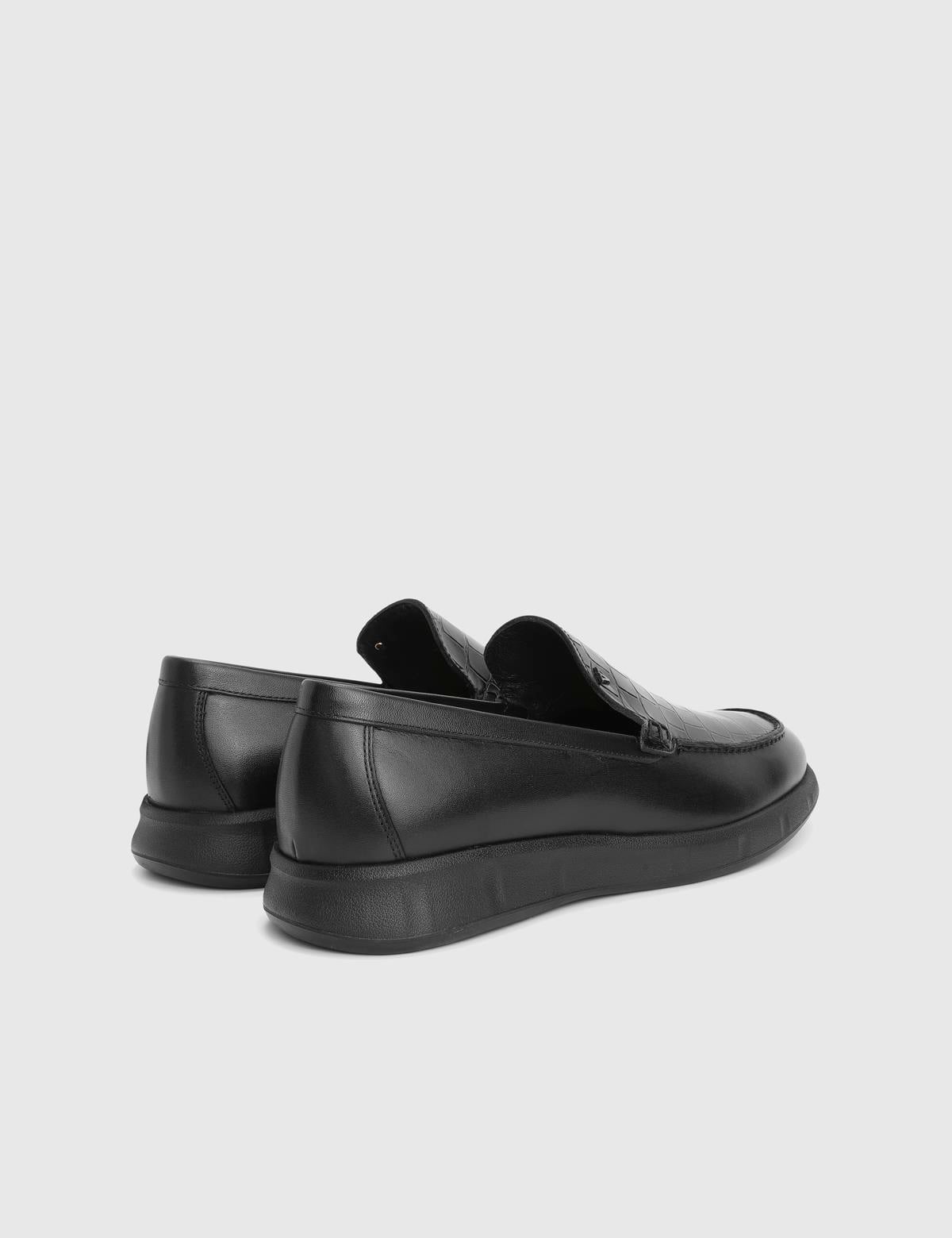 Angelo Black Crocodile Leather Men's Loafer