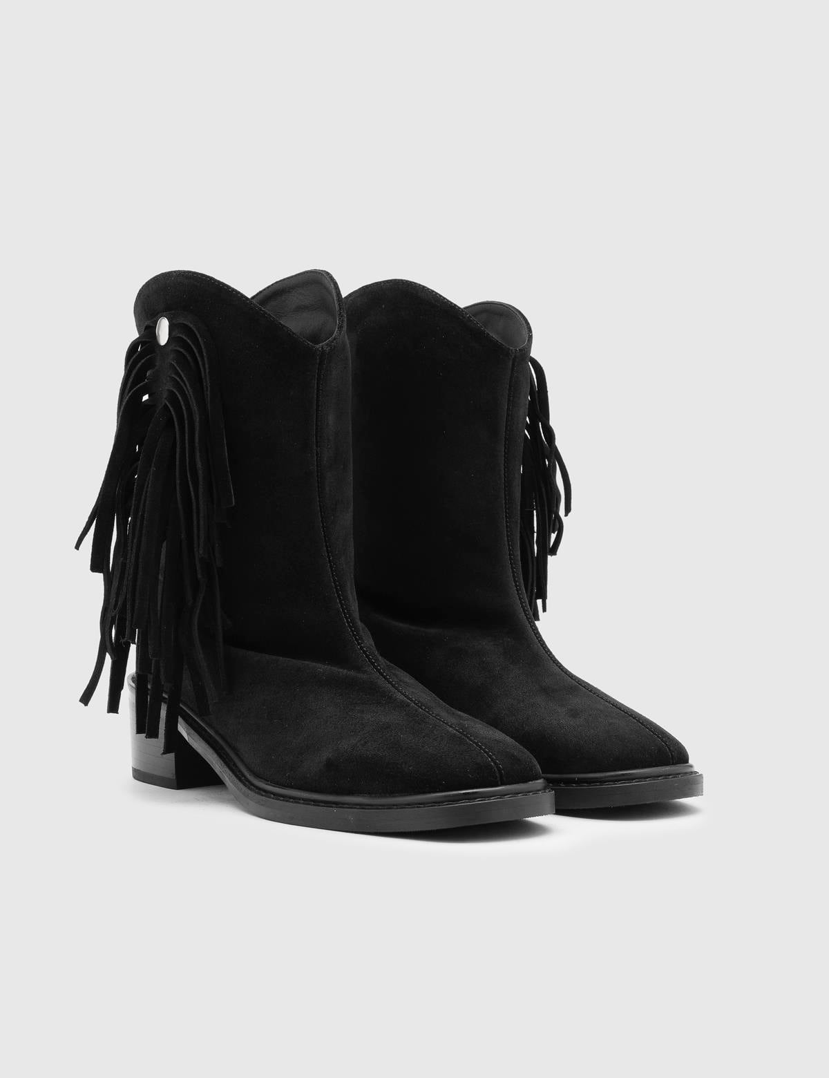 Ankie Black Suede Leather Women's Boot