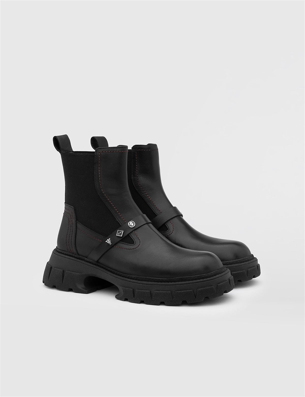 Antje Black Leather Women's Boot