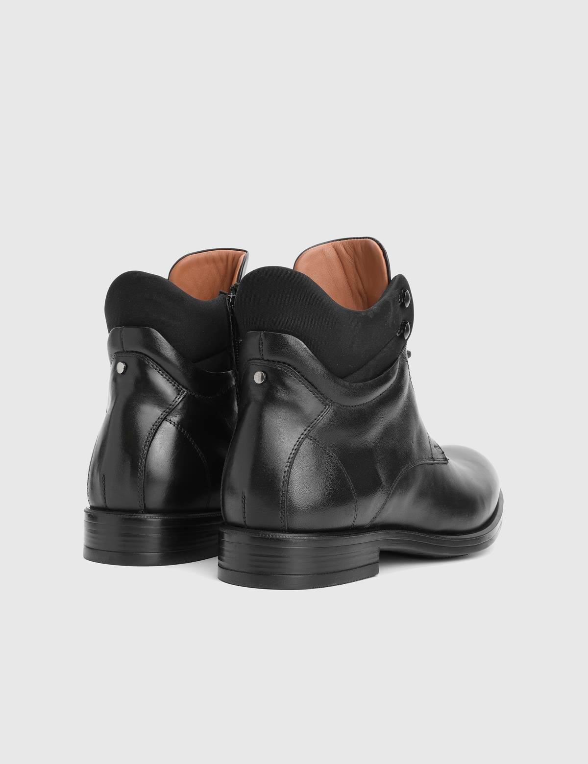 Armando Black Leather Fabric Men's Boot