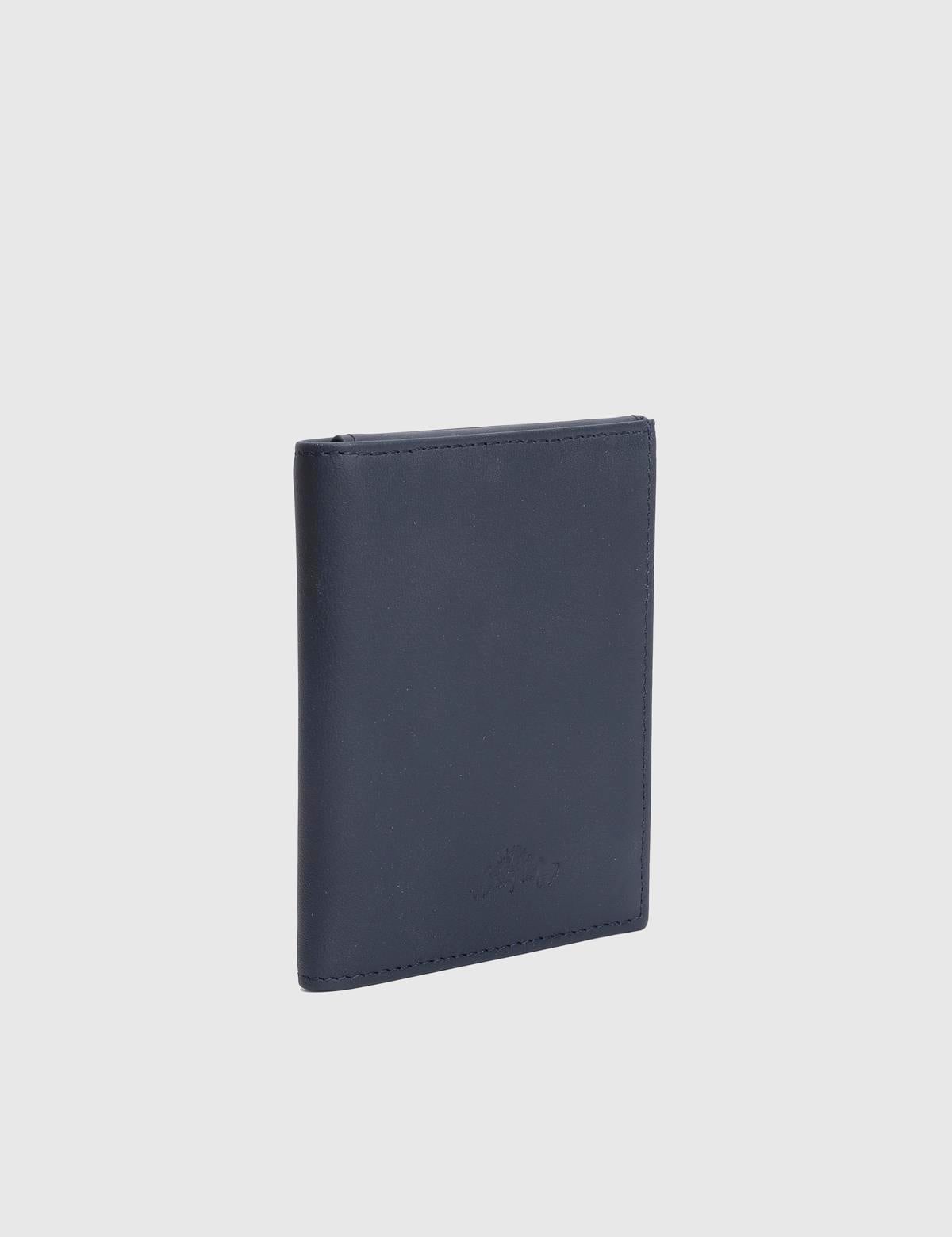 Aron Navy Blue Crazy Leather Men's Wallet