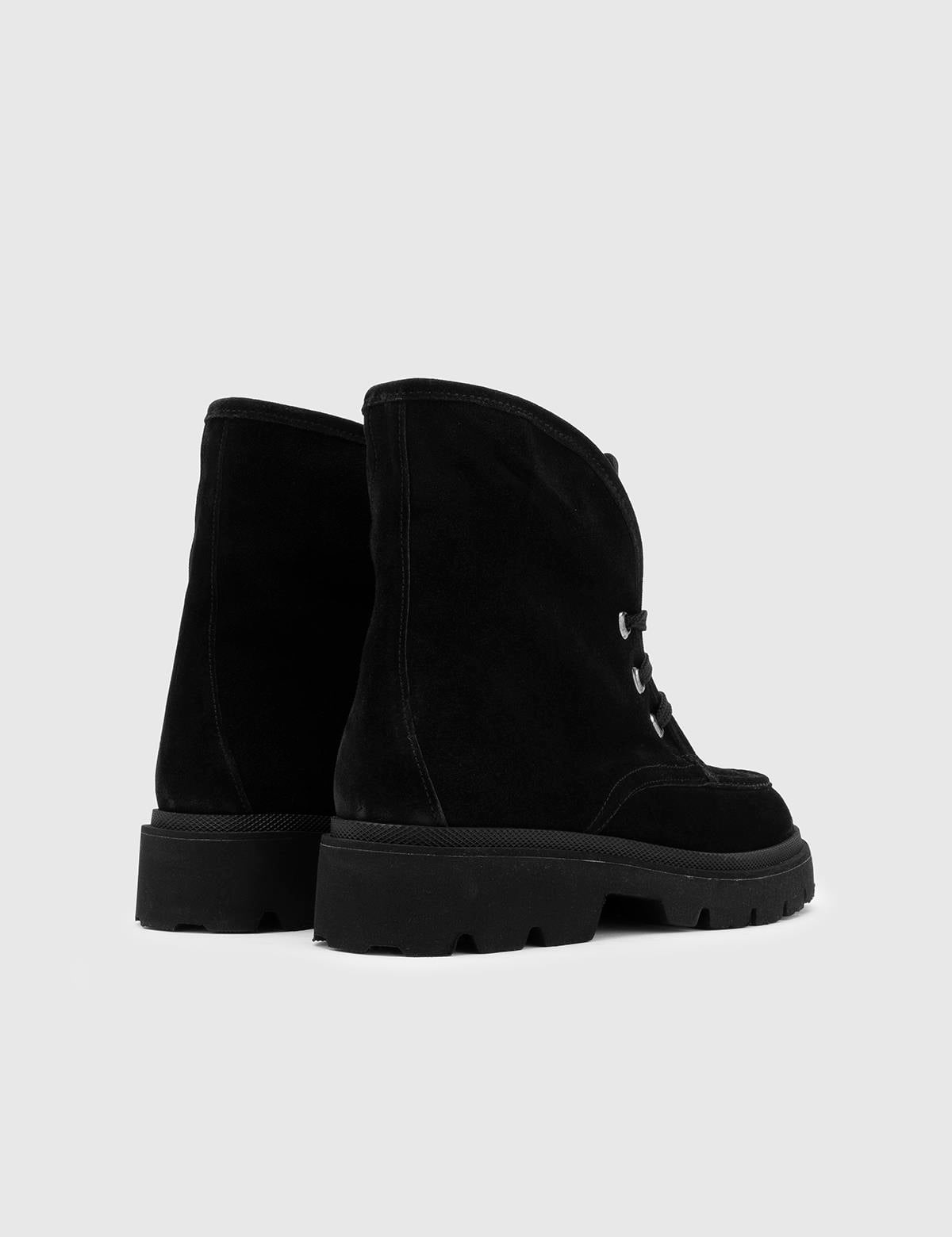 Asrıd Black Suede Leather Women's Boot