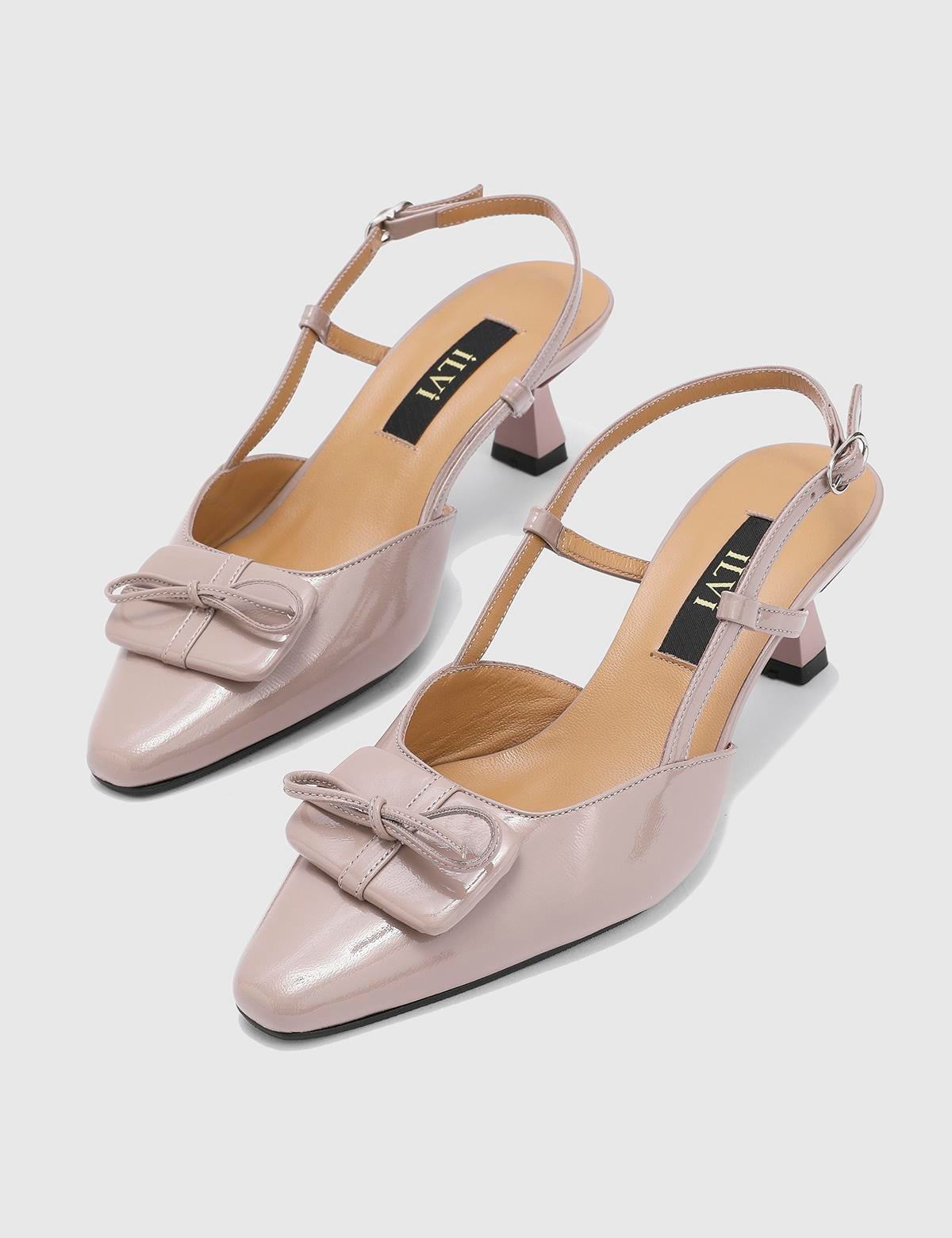 Avermaet Mink Patent Leather Women's Heeled Sandal
