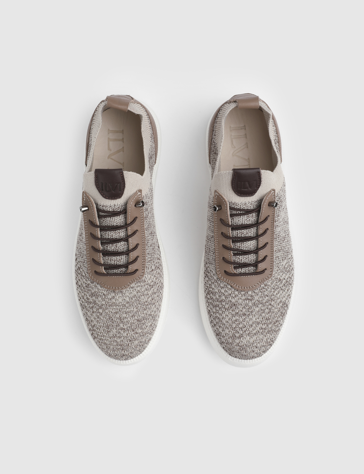 Axton Beige Leather Tricot Men's Sneaker