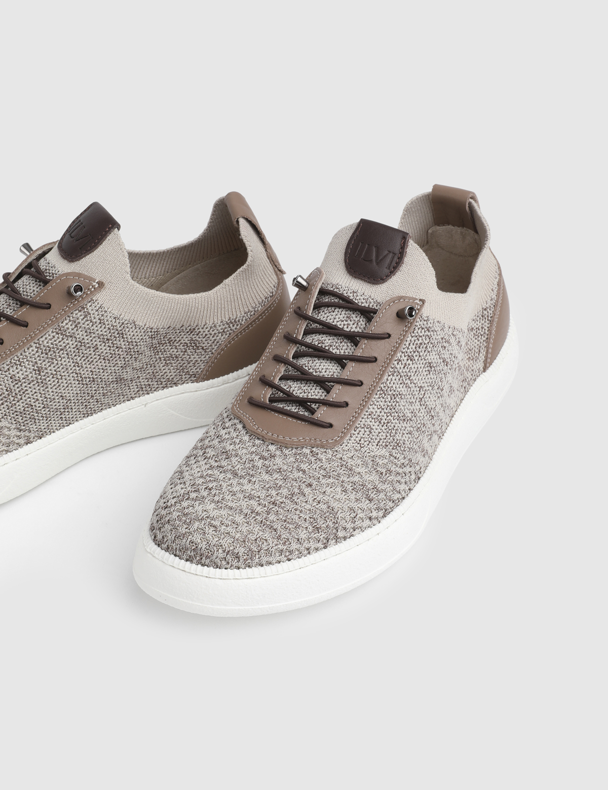Axton Beige Leather Tricot Men's Sneaker