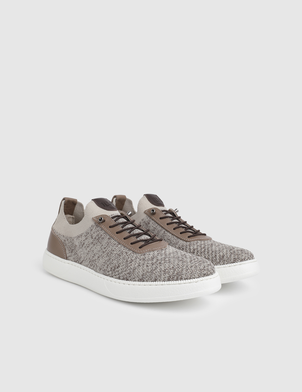 Axton Beige Leather Tricot Men's Sneaker