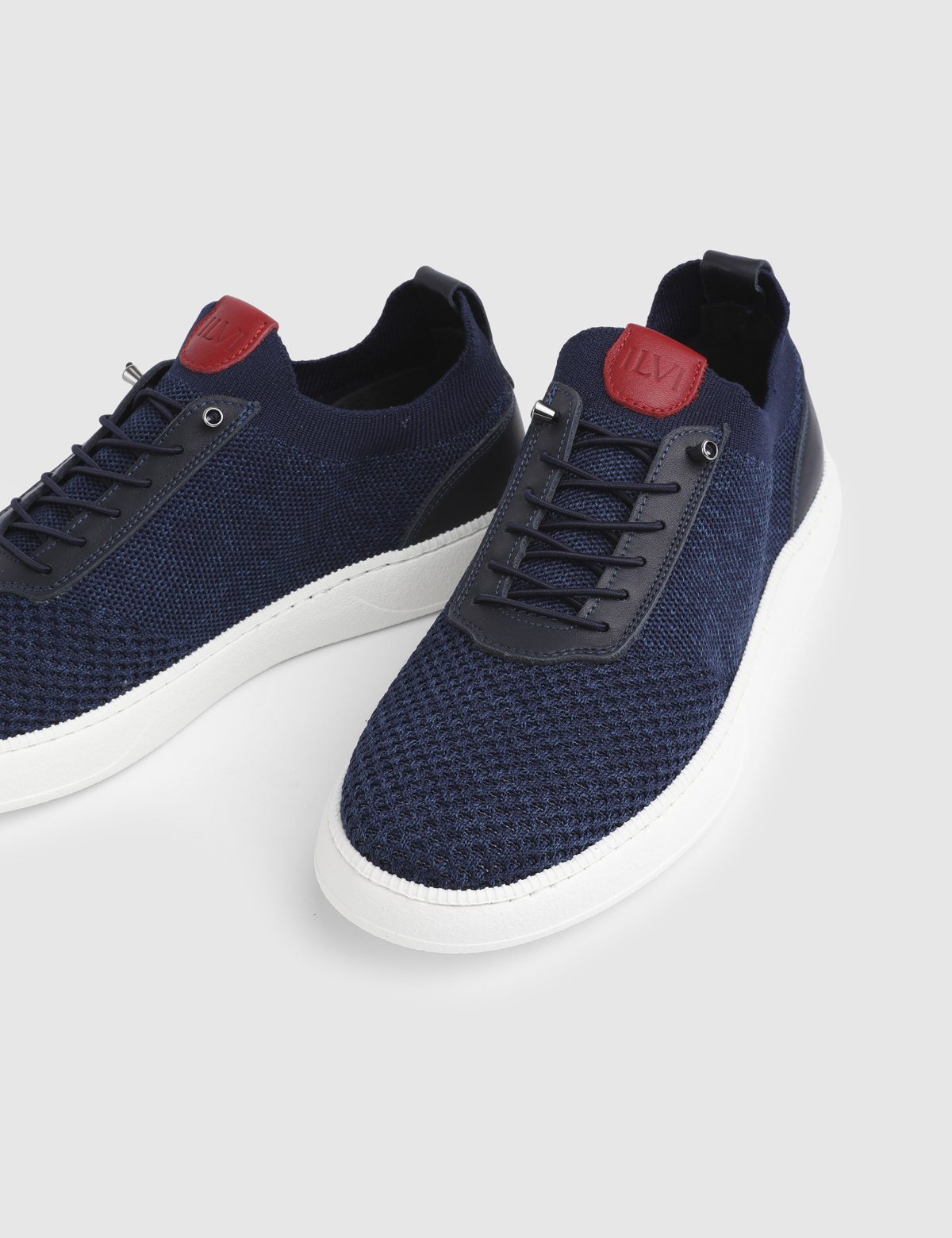 Axton Navy Blue Leather Tricot Men's Sneaker