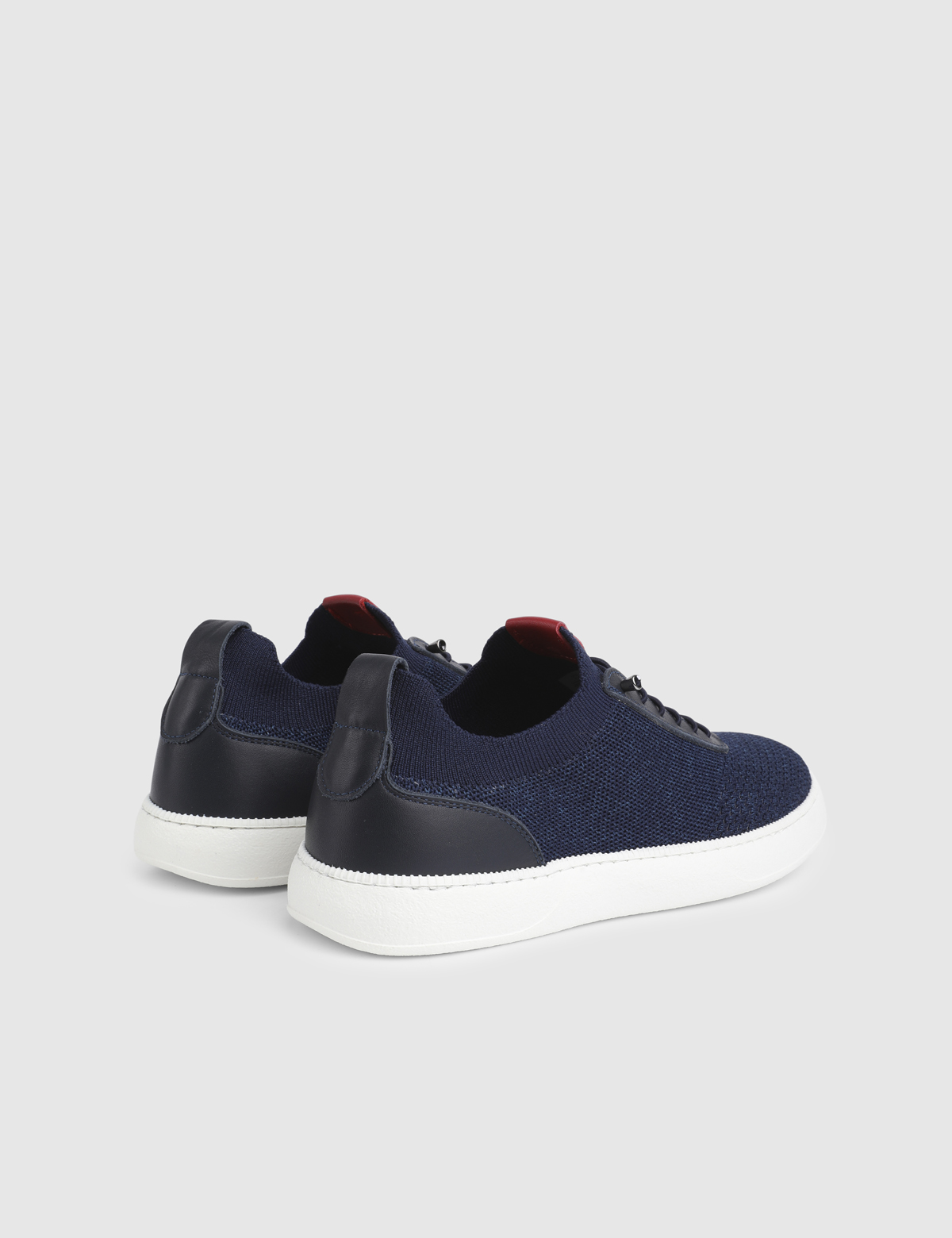 Axton Navy Blue Leather Tricot Men's Sneaker