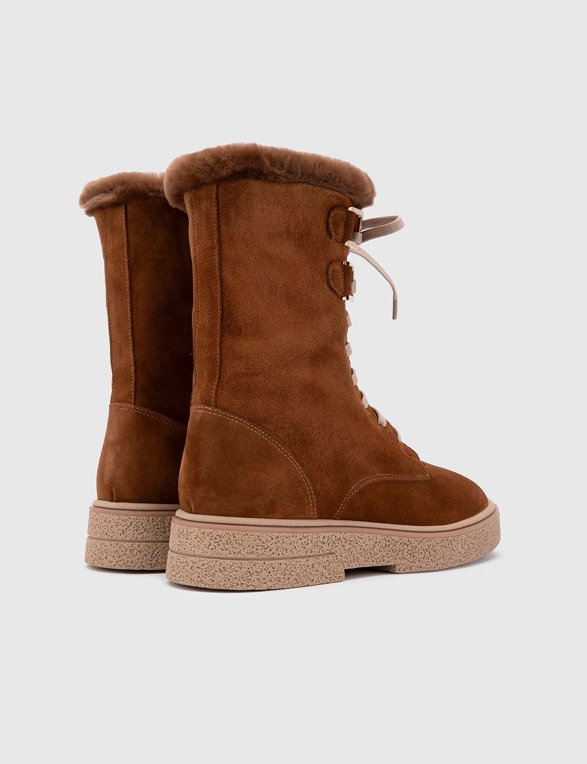 Bafut Saddle Brown Suede Leather Women's Boot
