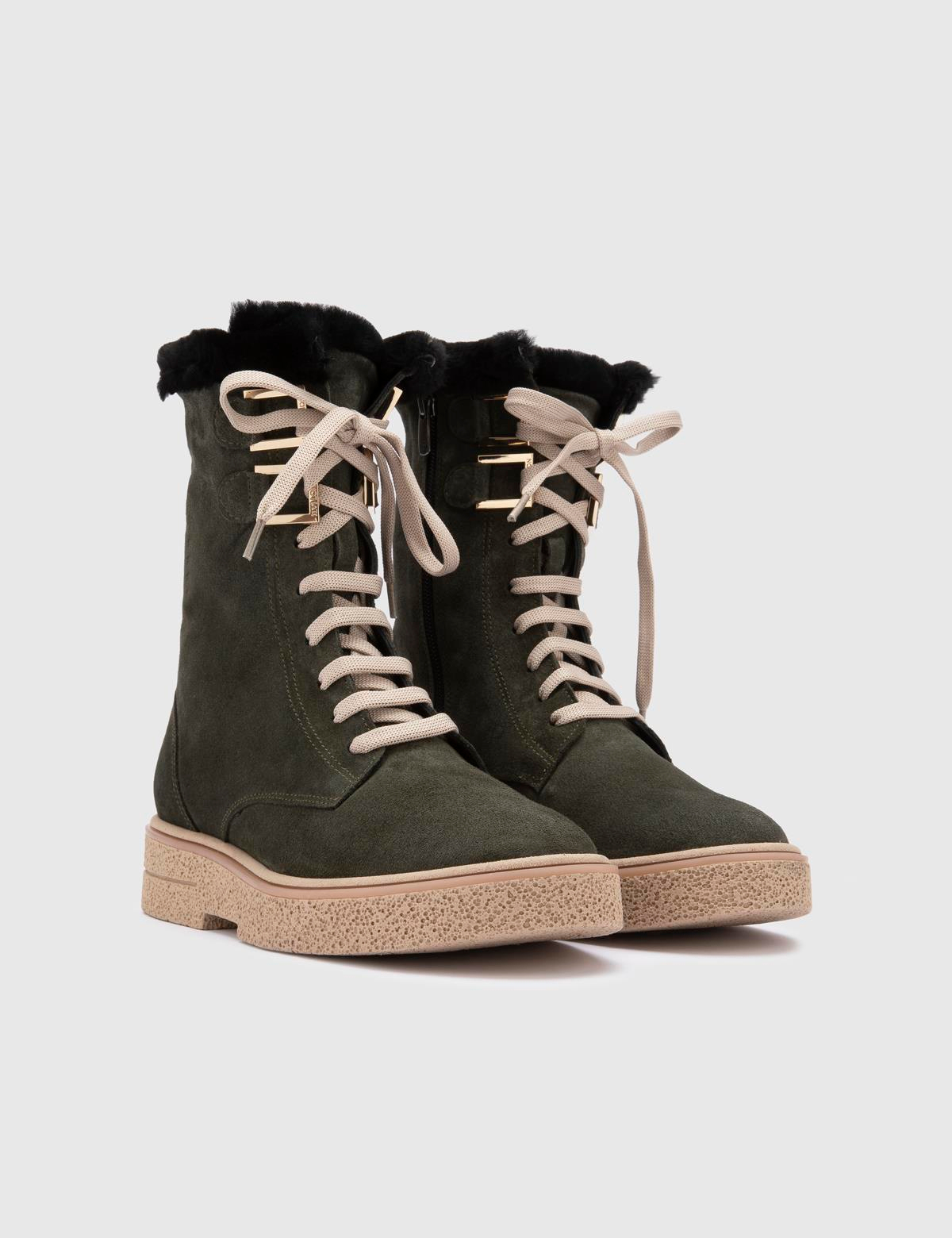 Bafut Green Suede Leather Women's Boot